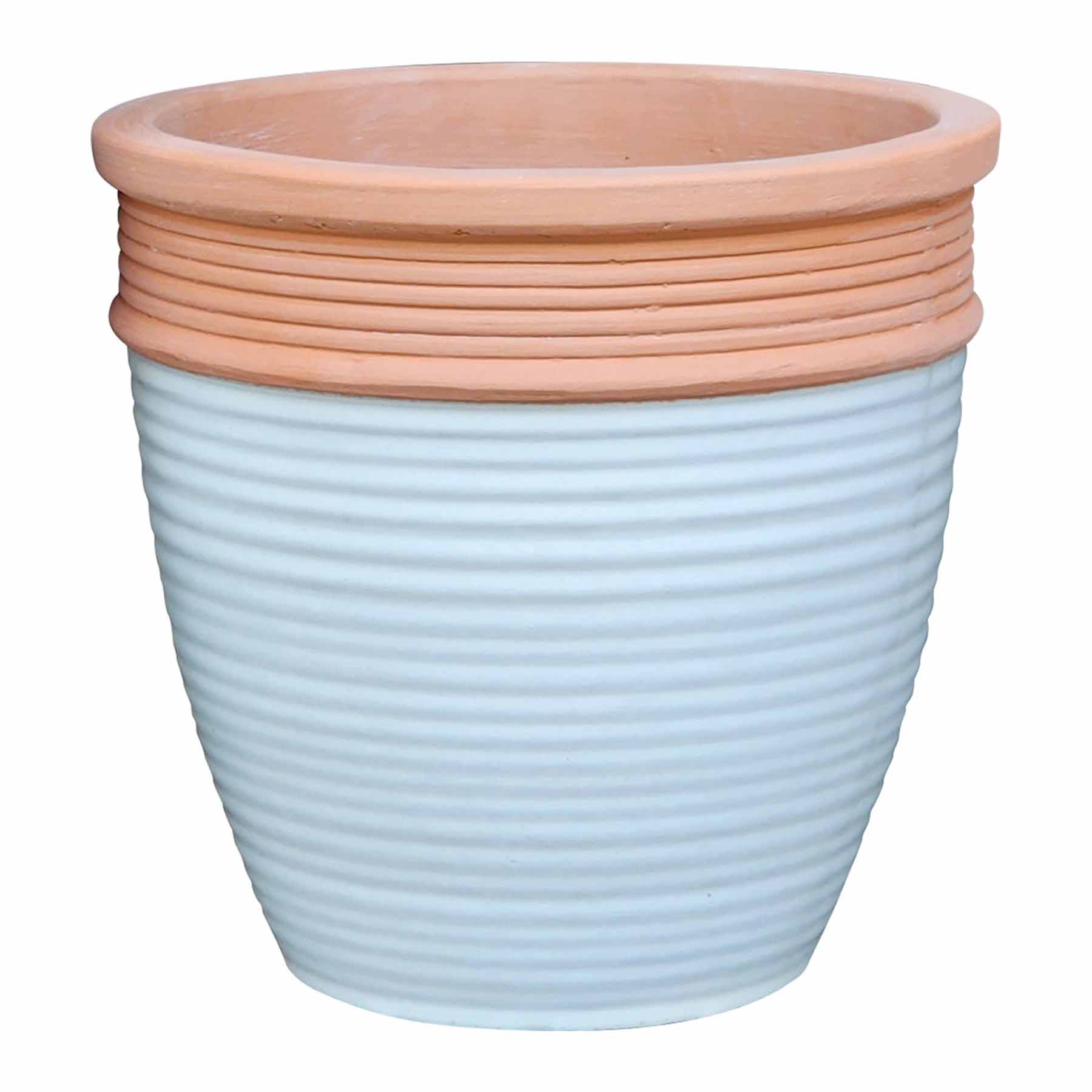White Terracotta Outdoor Planter, Small