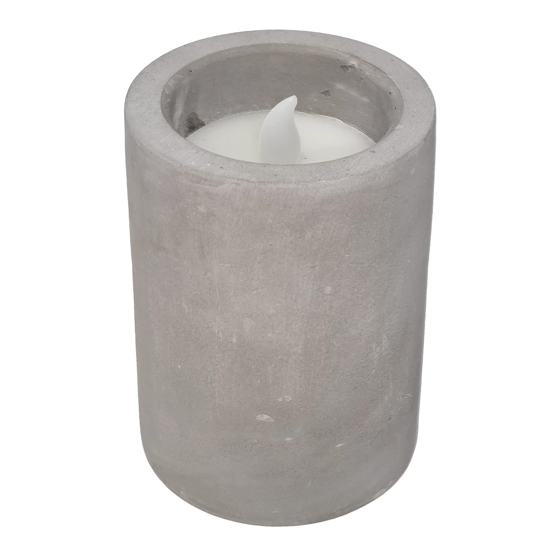 Crosby St Cement Wax LED Pillar Candle, 3x5