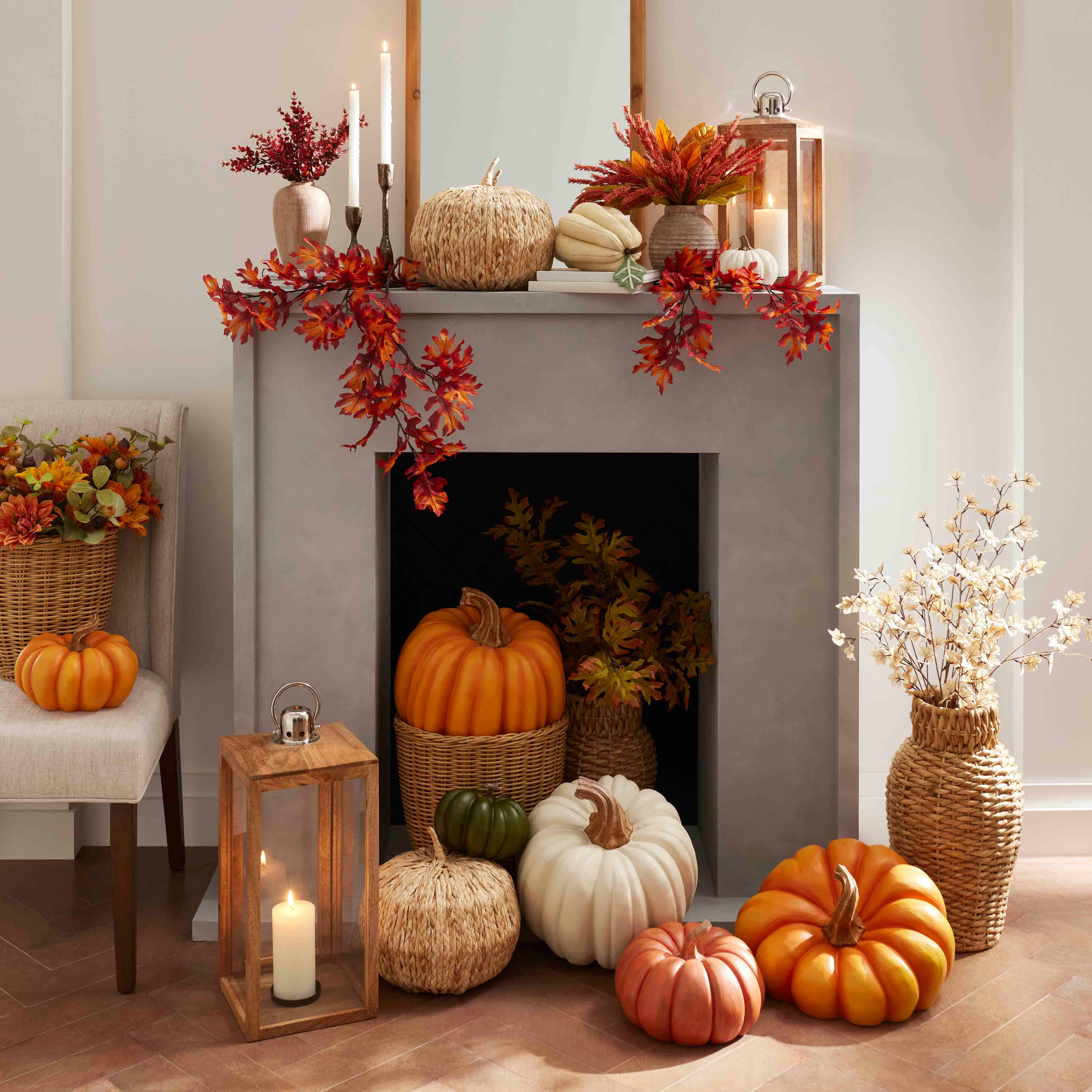 White Resin Round Pumpkin, 12"