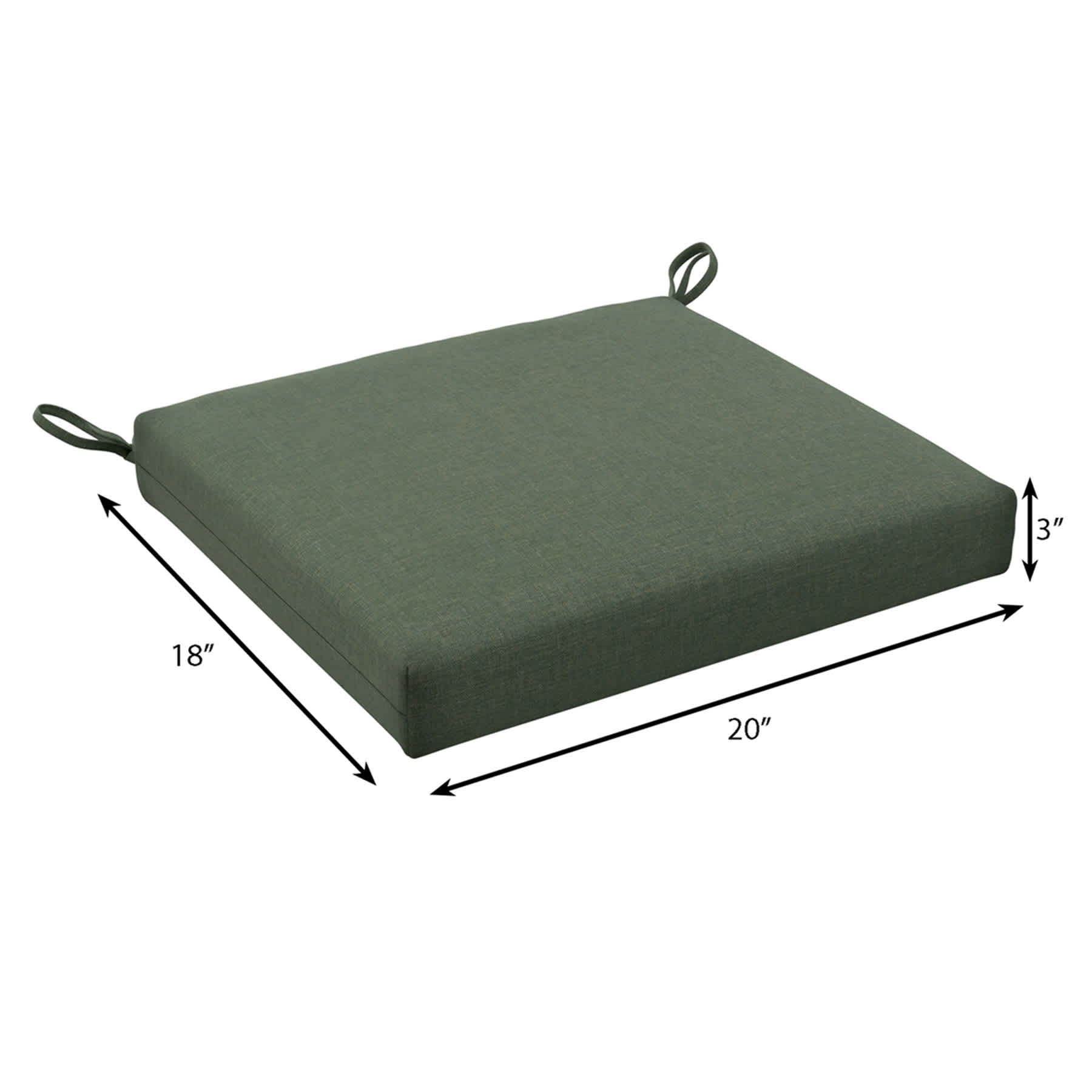 Honeybloom Endive Green Premium Outdoor Square Seat Cushion