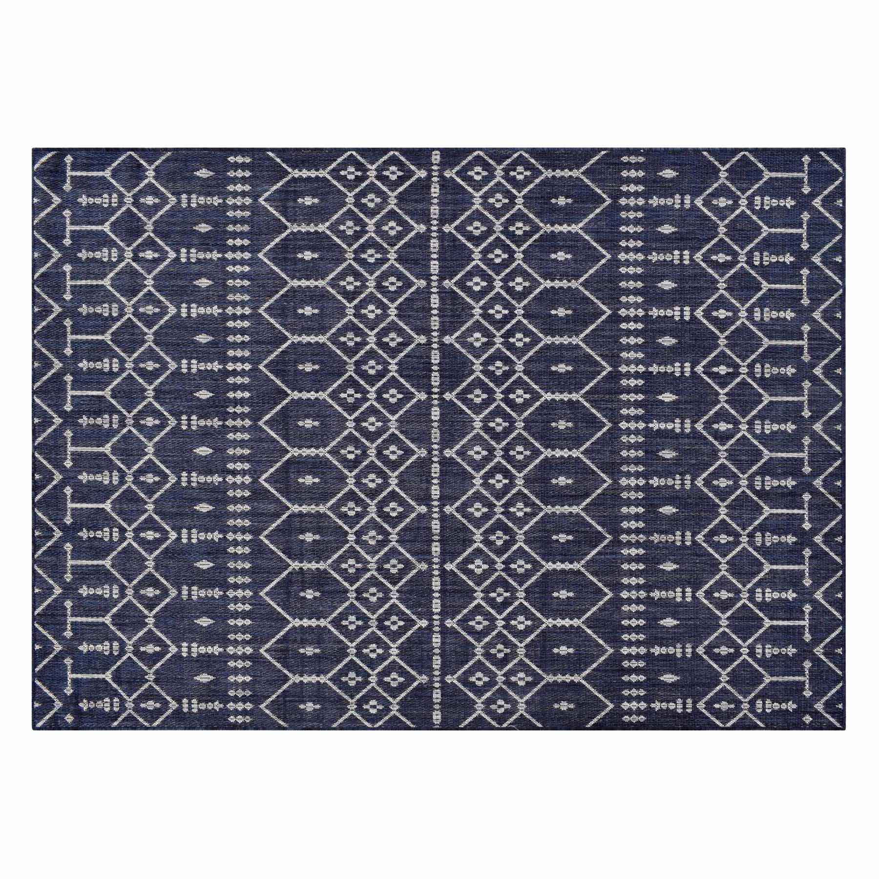 (E307) Navy Collector Design Sisal Indoor & Outdoor Accent Rug, 2x3