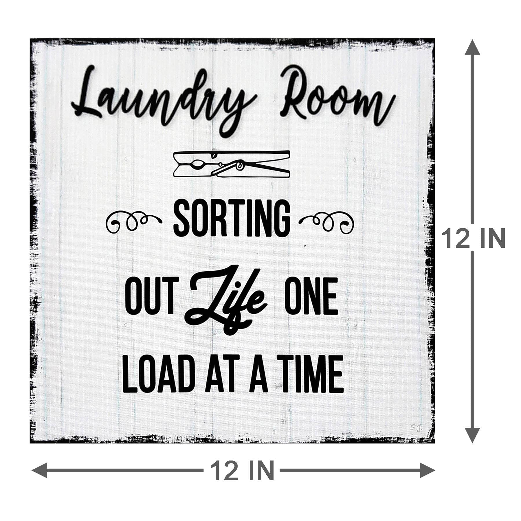 Laundry Room Canvas Wall Art, 12"
