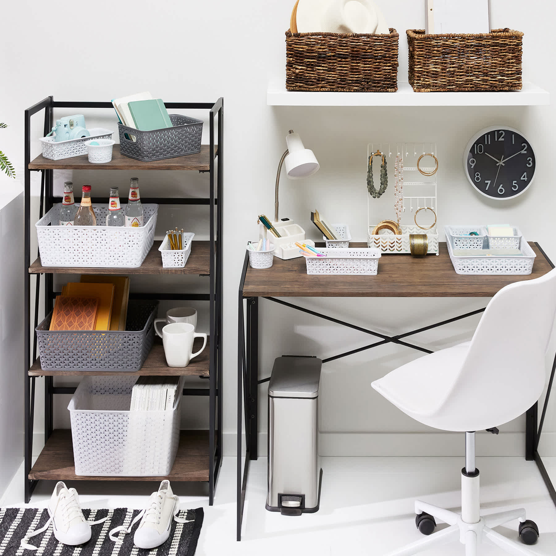 10-Piece Y-Weave Storage Basket Set, Bright White