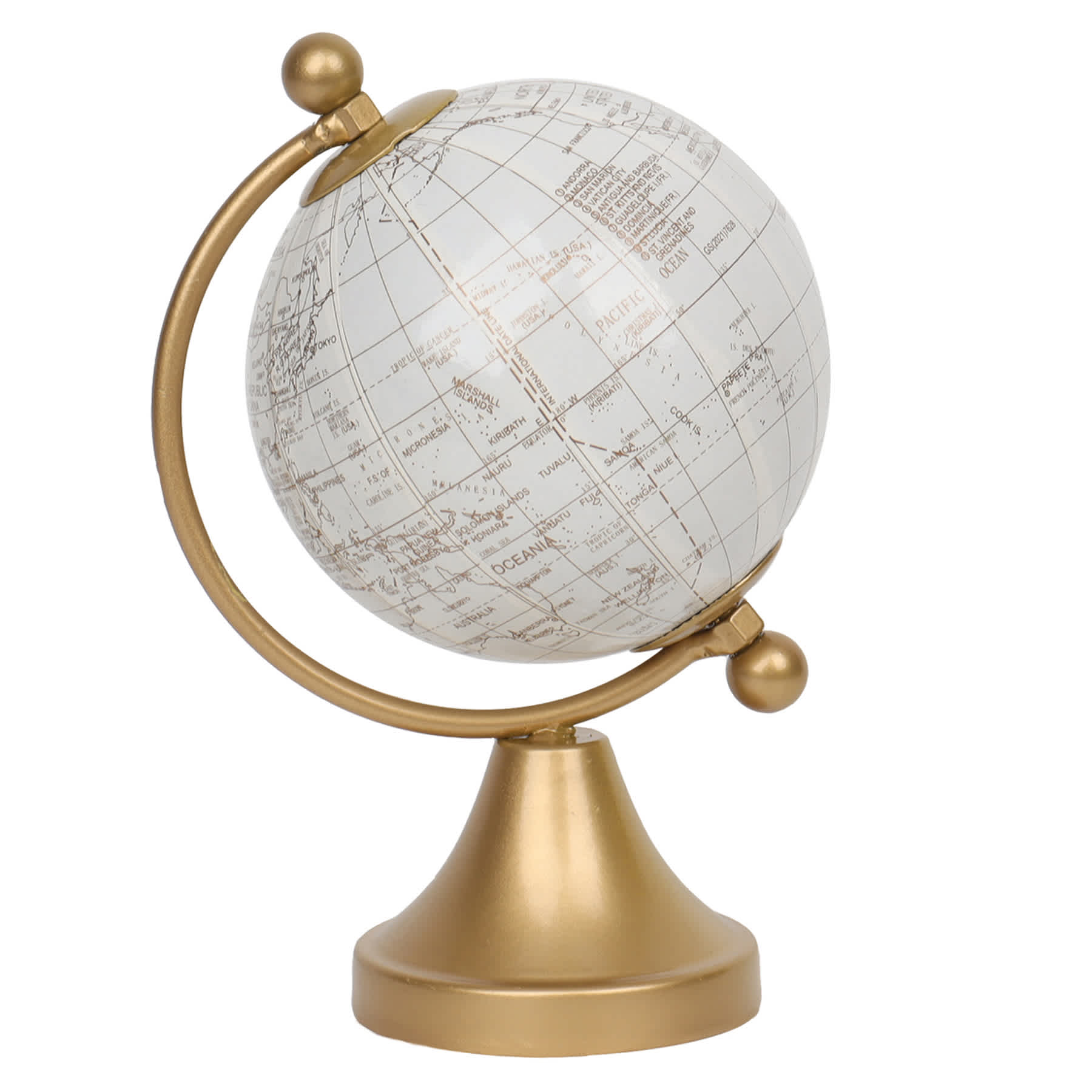 White & Gold Globe, 6"