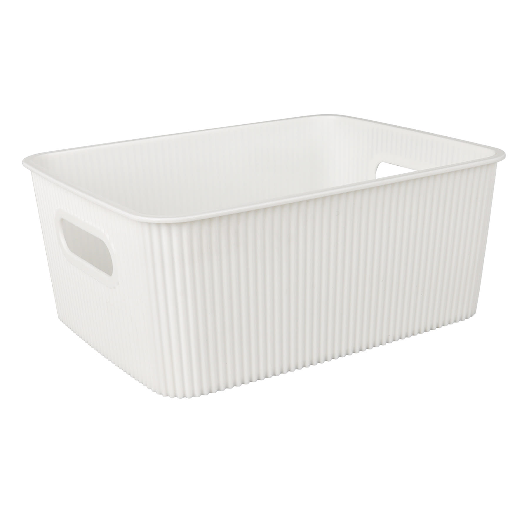 Doric White Storage Basket, Small