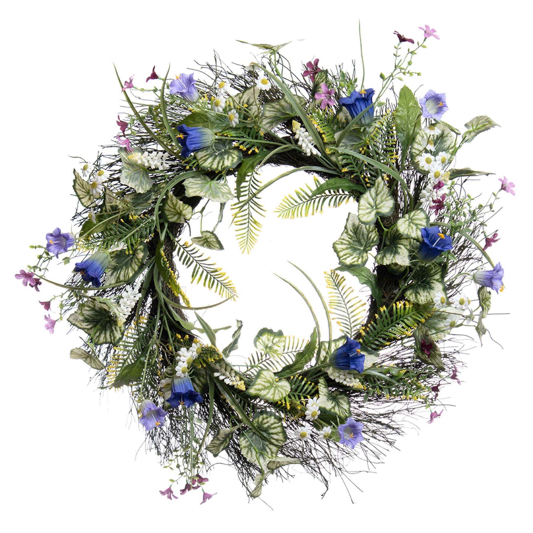 Wild Daisy & Bell Flower Wreath, 24"