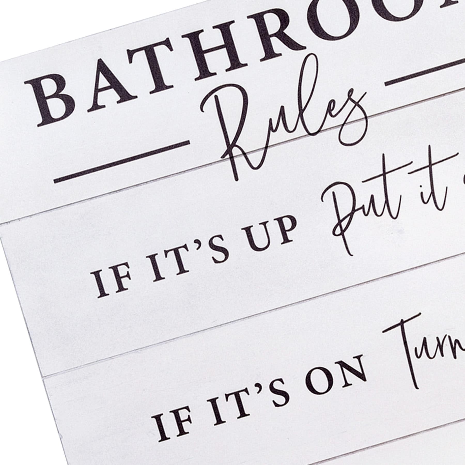 Bathroom Rules Wall Decor, 16x20