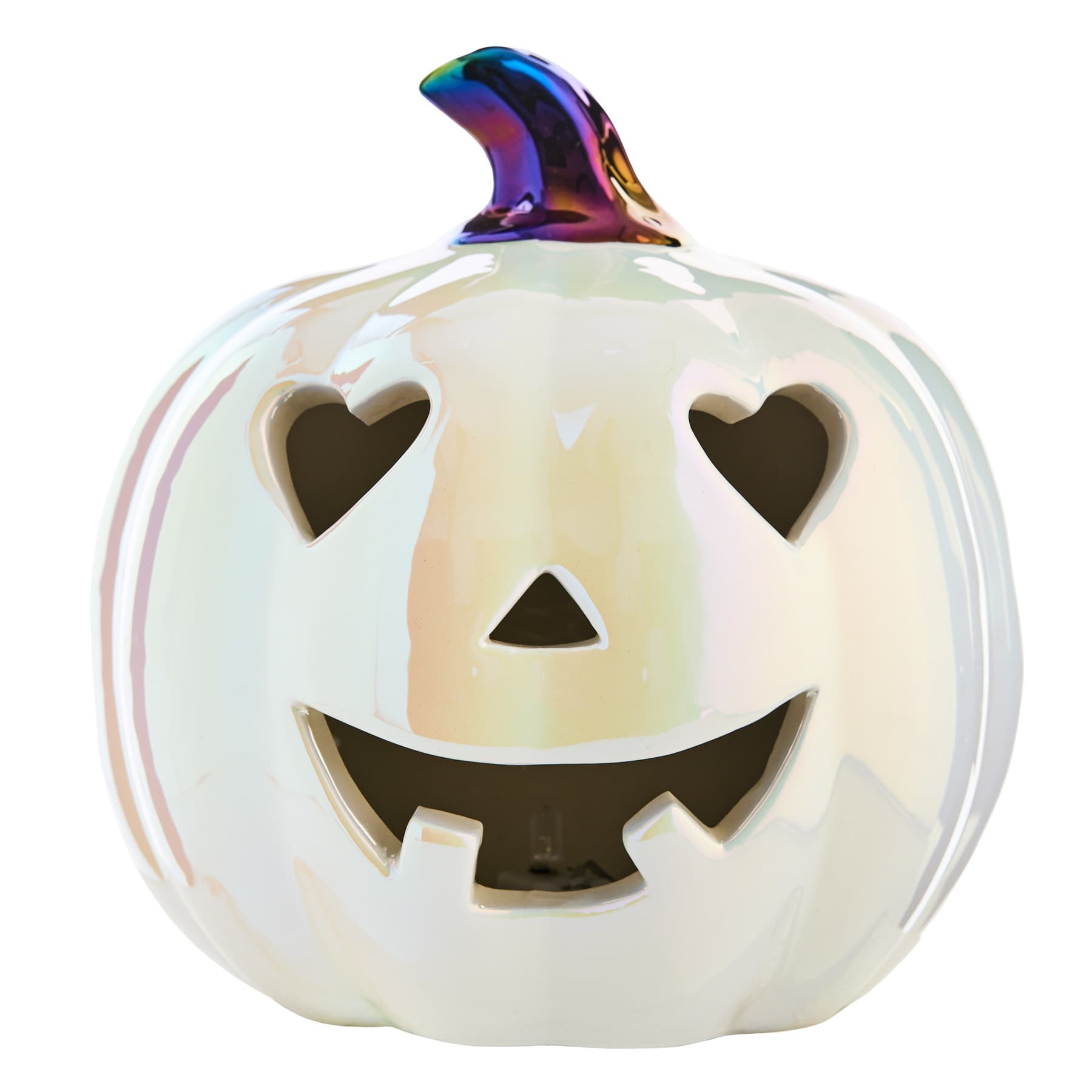 Hey Boo! LED Ceramic Pumpkin, 5.5"