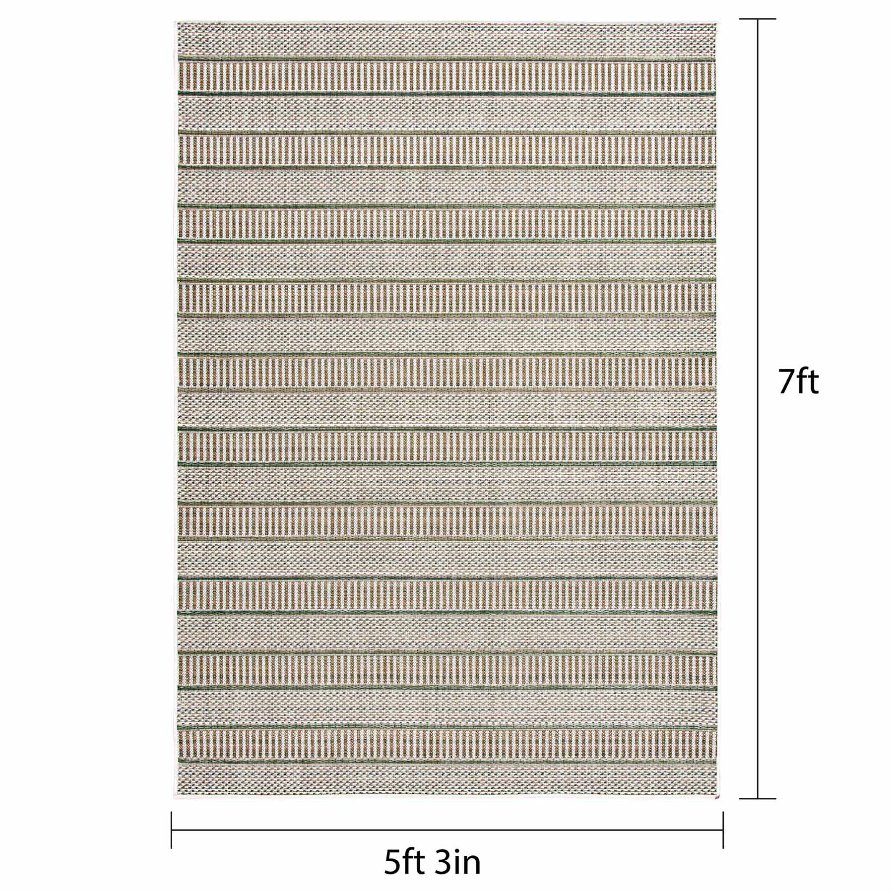(E539) Honeybloom Colourscape Heritage Striped Outdoor Area Rug, 5x7