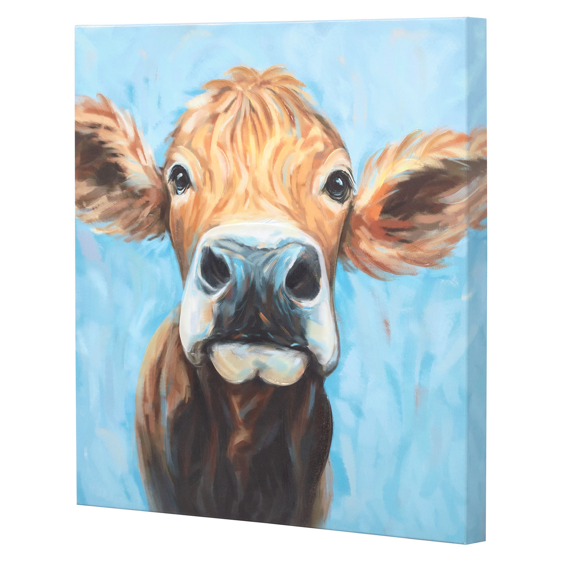 Brown Cow Canvas Wall Art, 18"