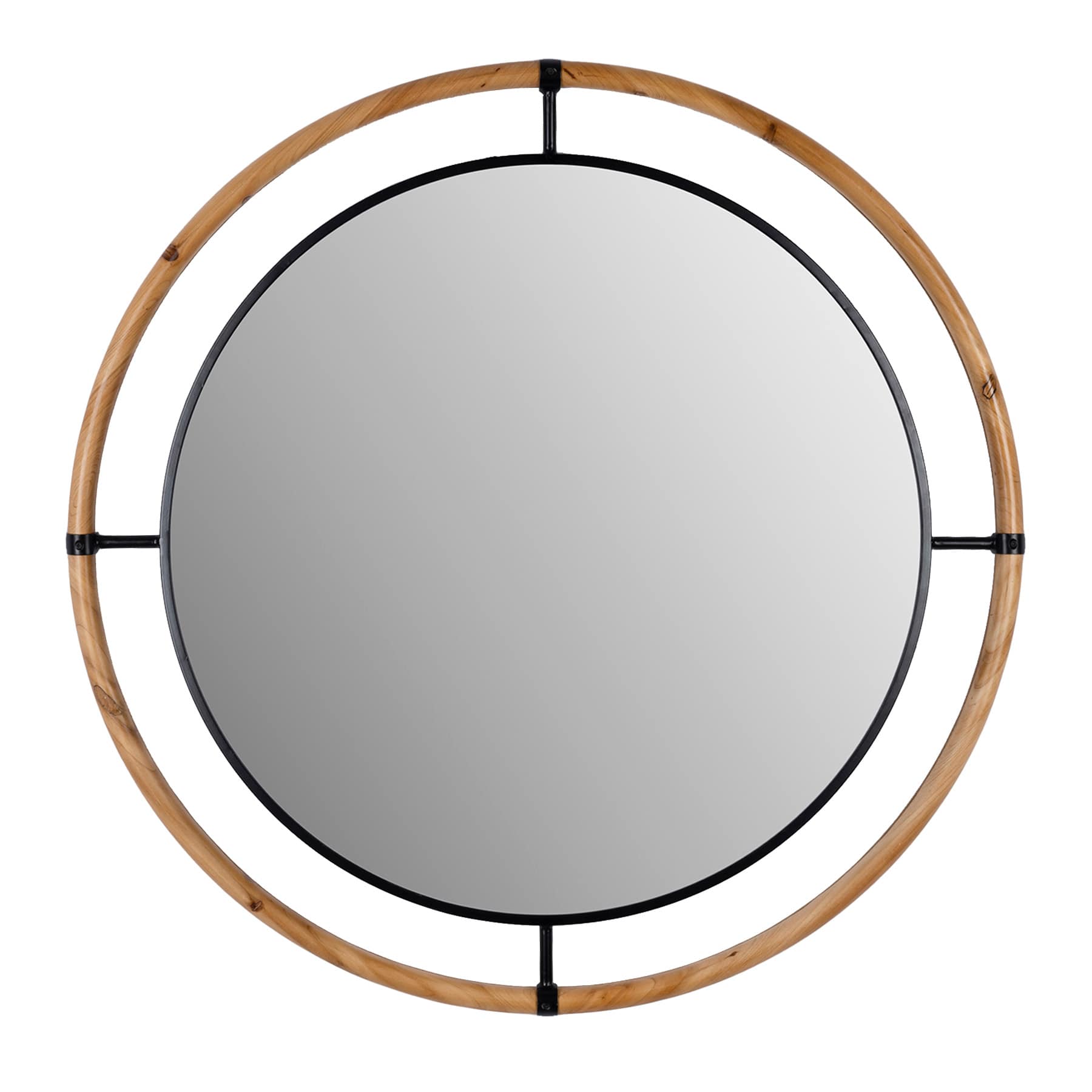 Honeybloom Metal & Wood Wall Mirror, 36"