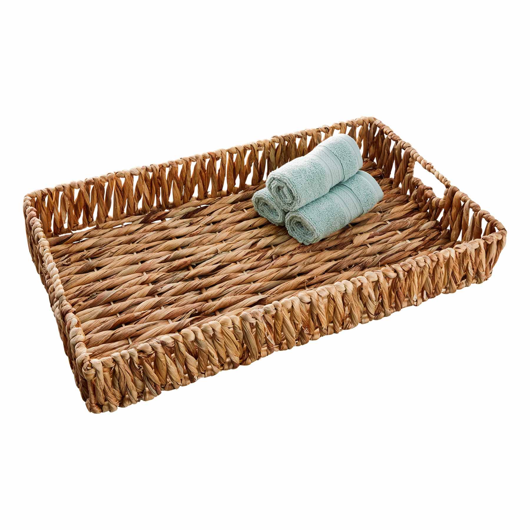 Natural Wicker Woven Decorative Tray, Large