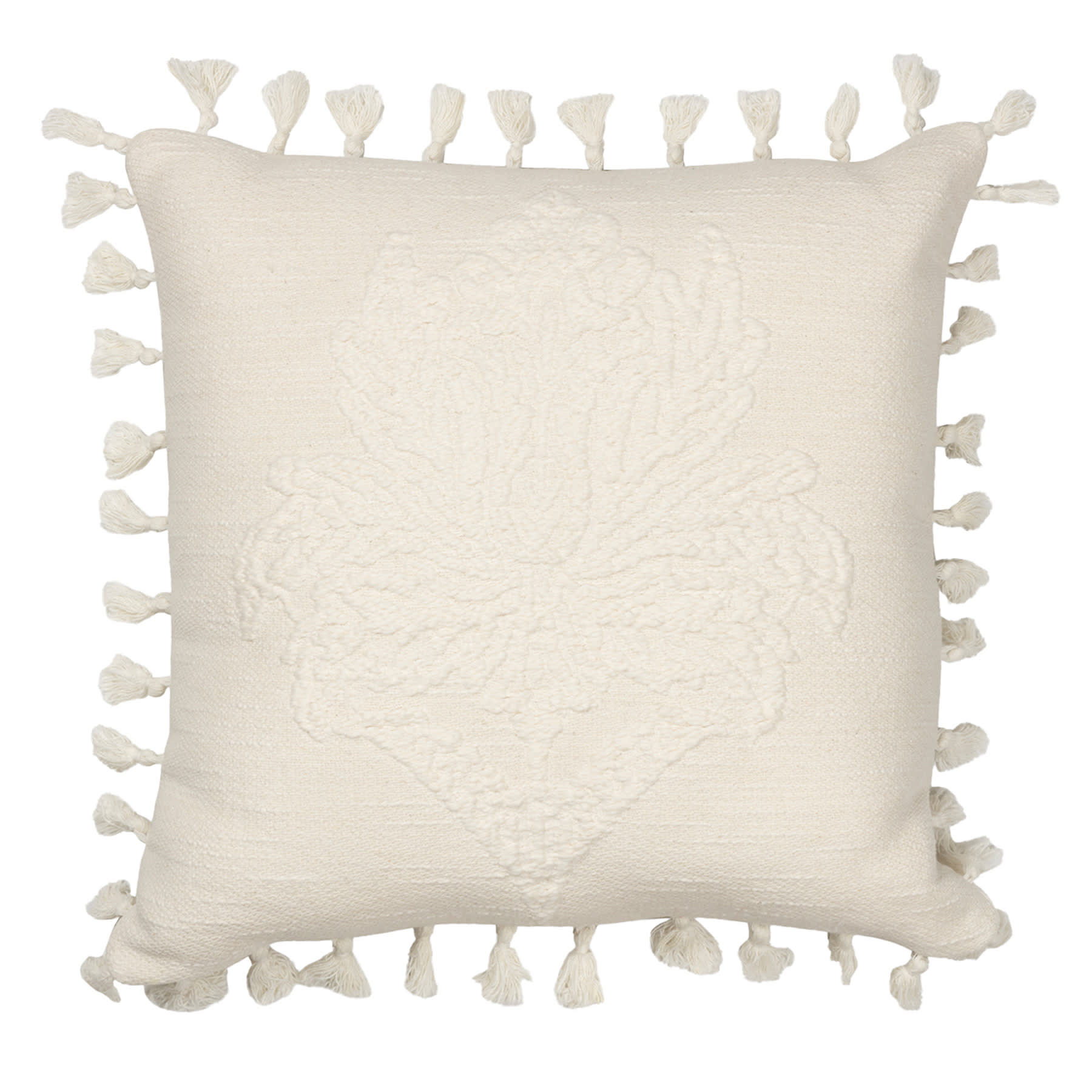 Found & Fable Lotus Floral Throw Pillow with Tassels, 18"
