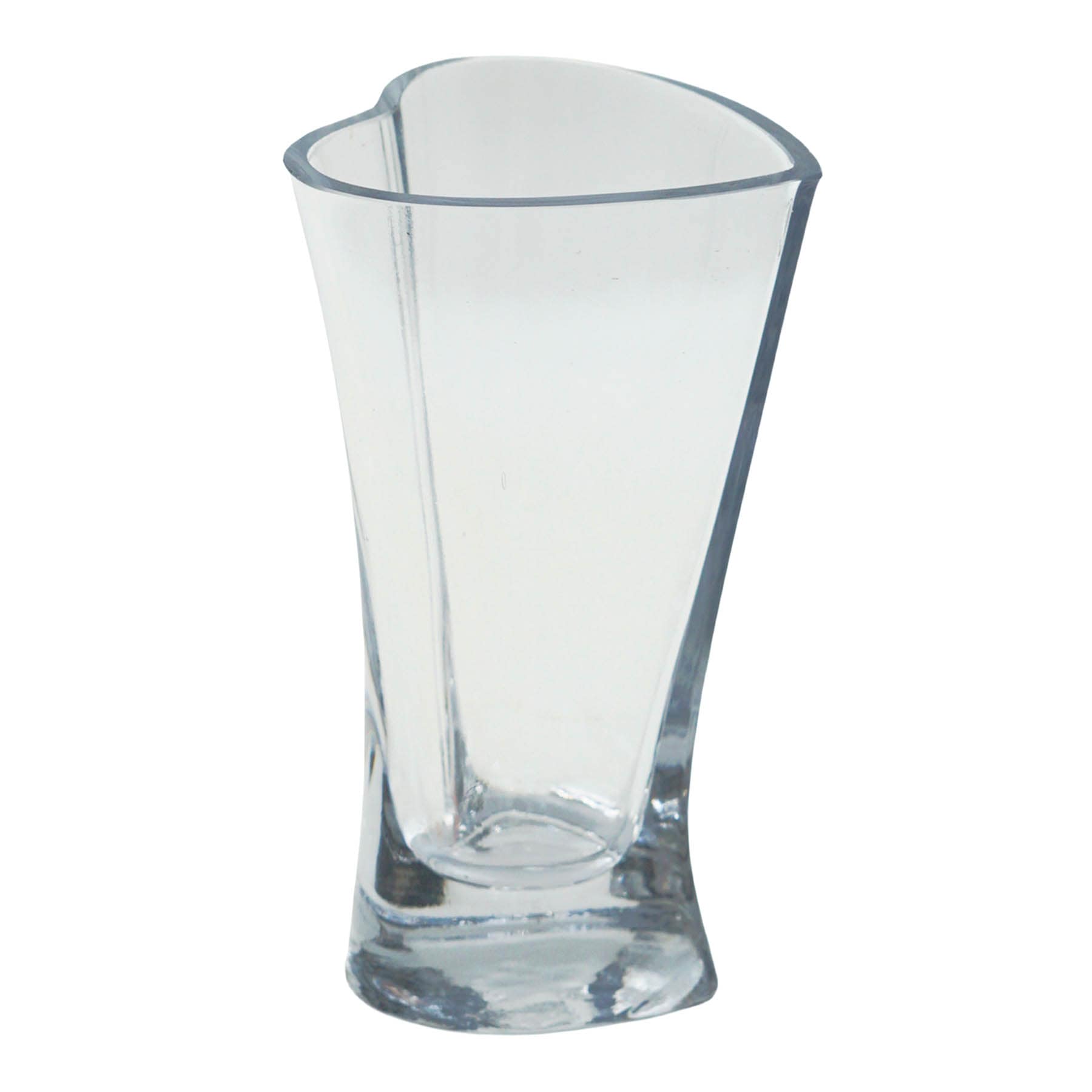 7In Heart Shaped Clear Glass Vase