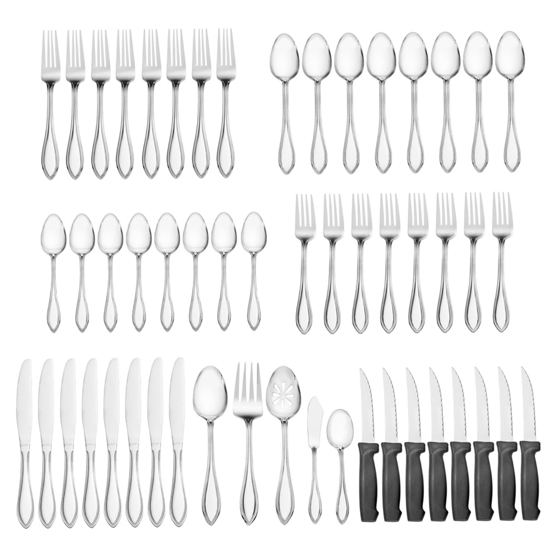 53-Piece American Beaded Flatware Set