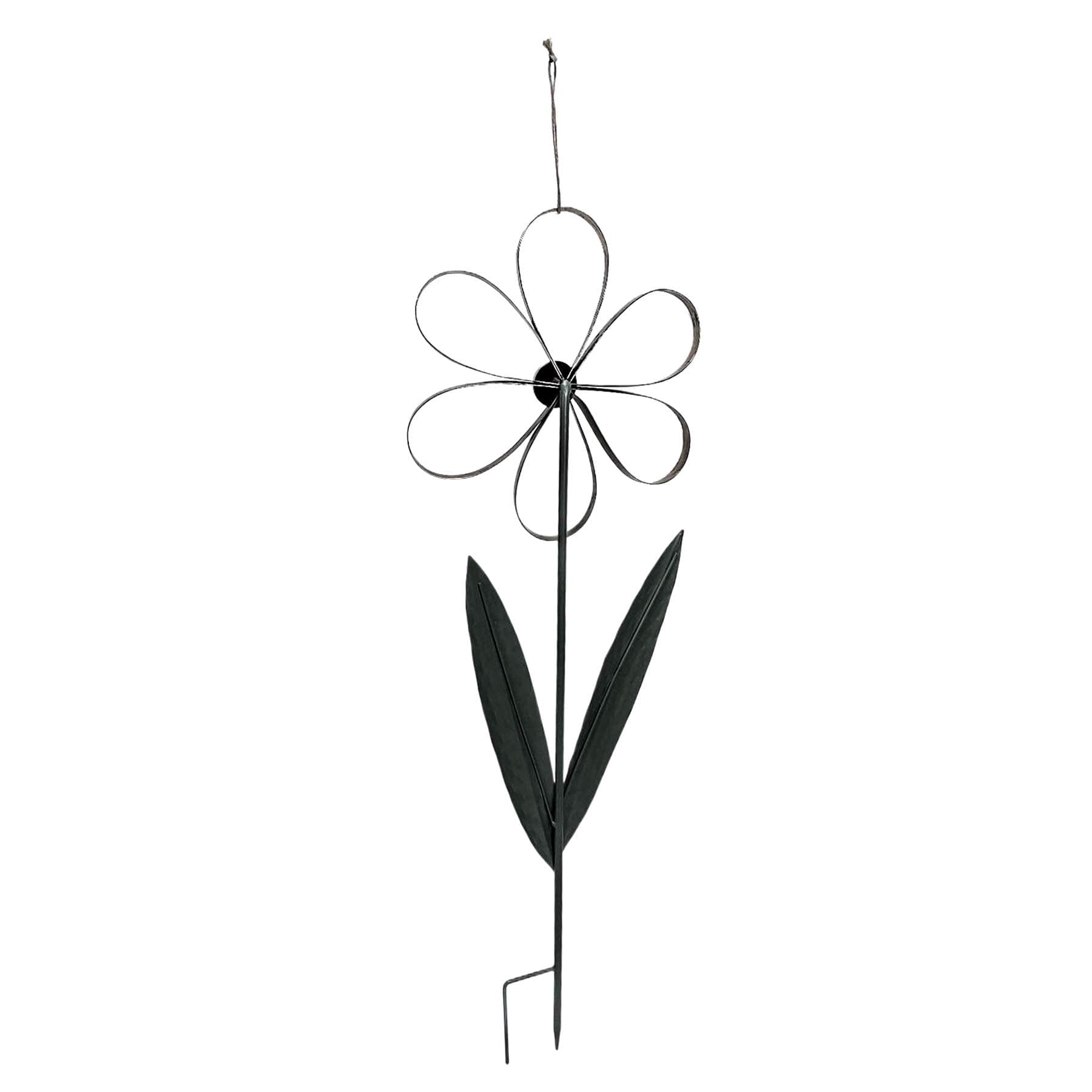 Honeybloom Bronze Floral Yard Stake, 2.4"