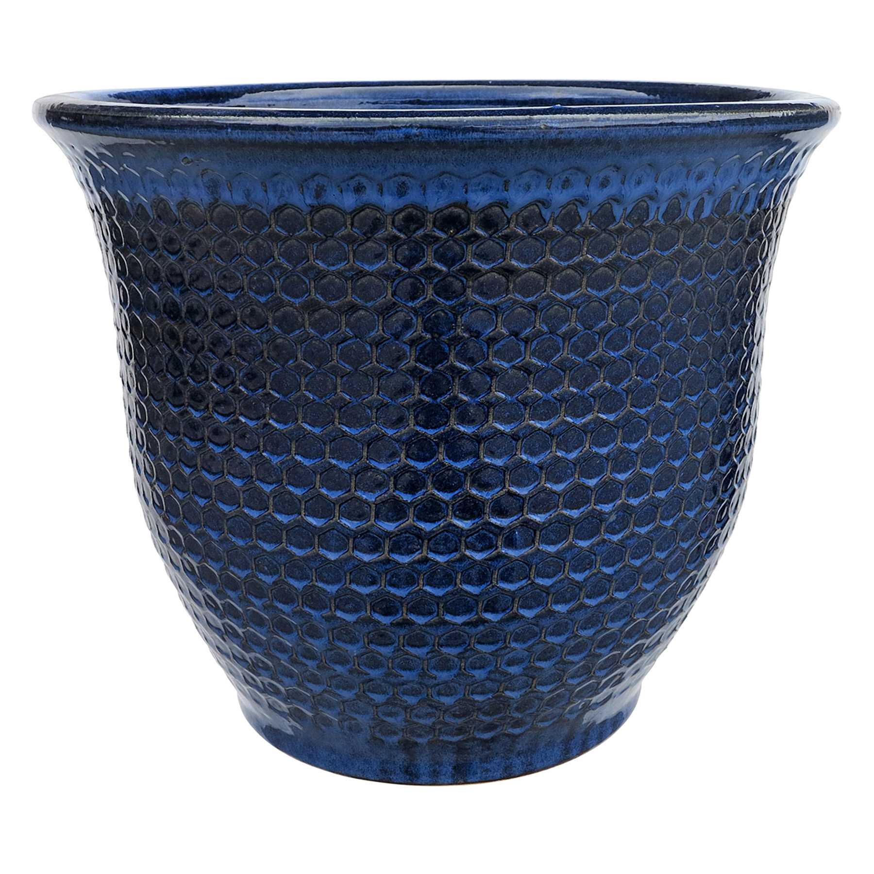 Providence Blue Honeycomb Outdoor Planter, Extra Large