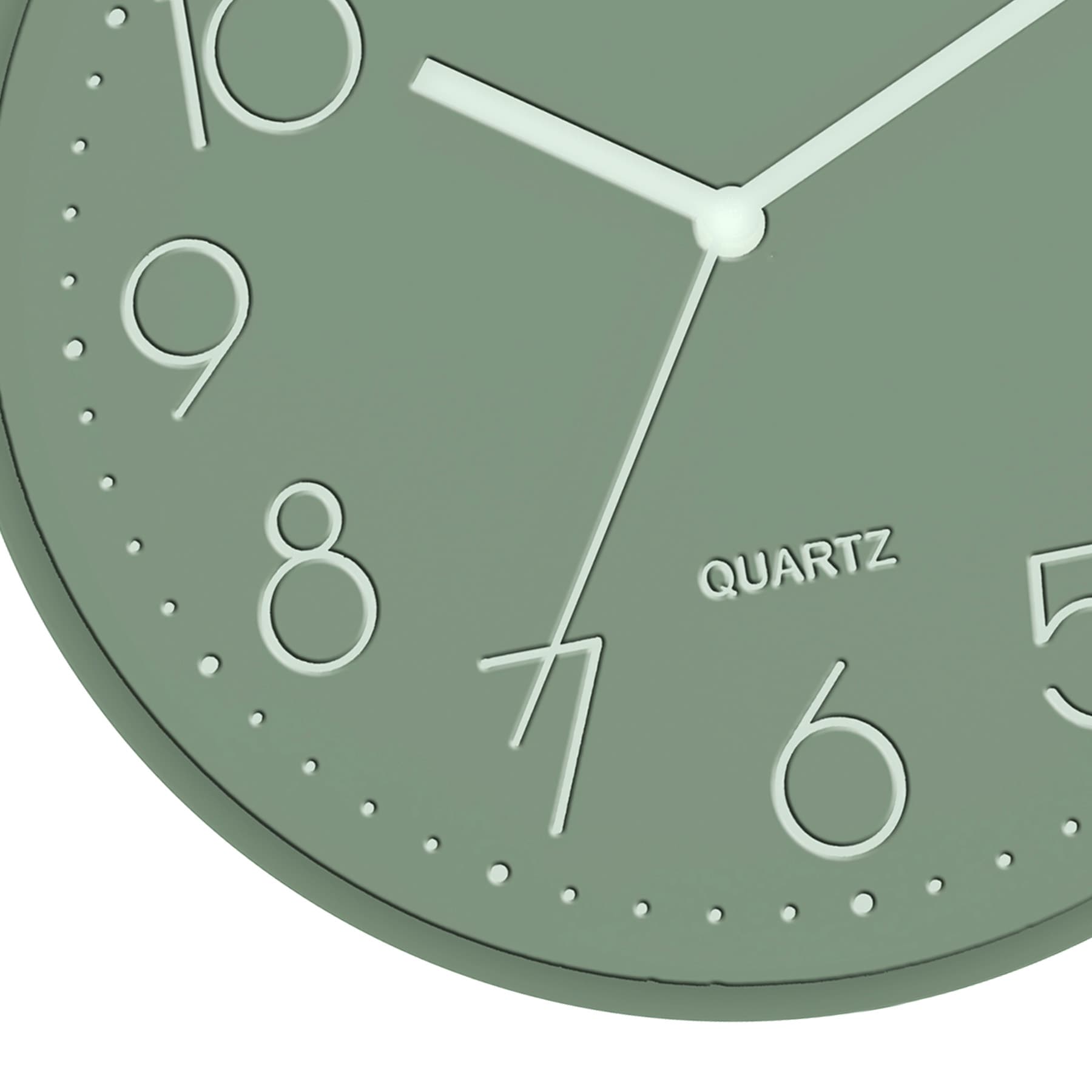 Monotone Green Wall Clock, 12"
