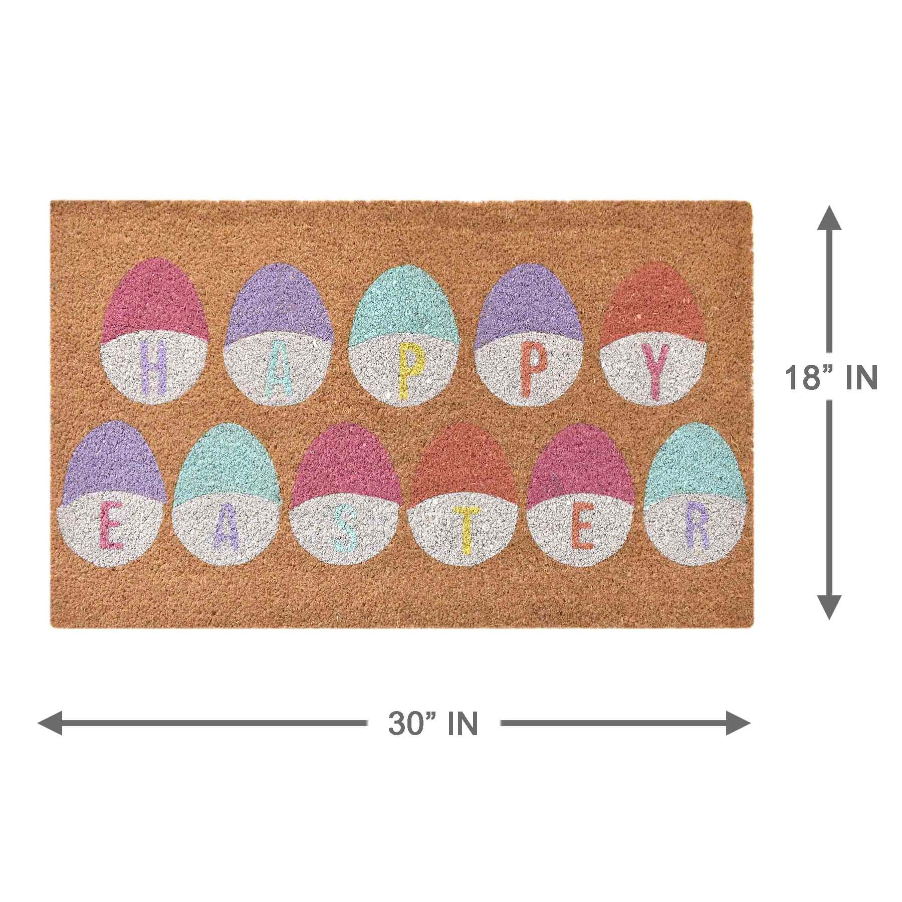 Bunny Brights Multicolor Easter Egg Coir Mat, 18x30