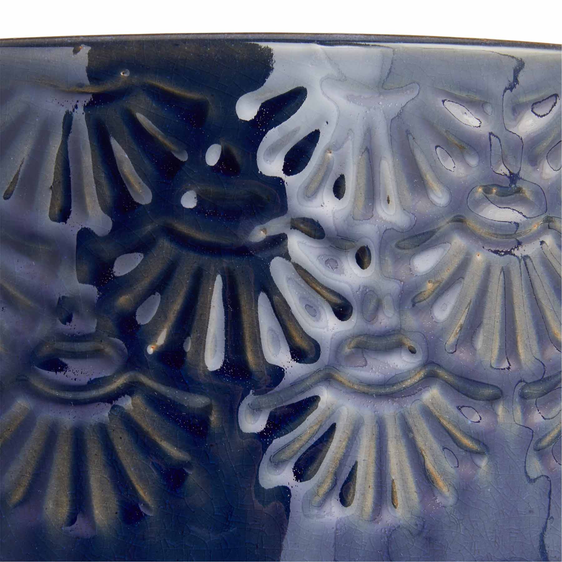 Ashley Blue Ceramic Outdoor Planter, Medium