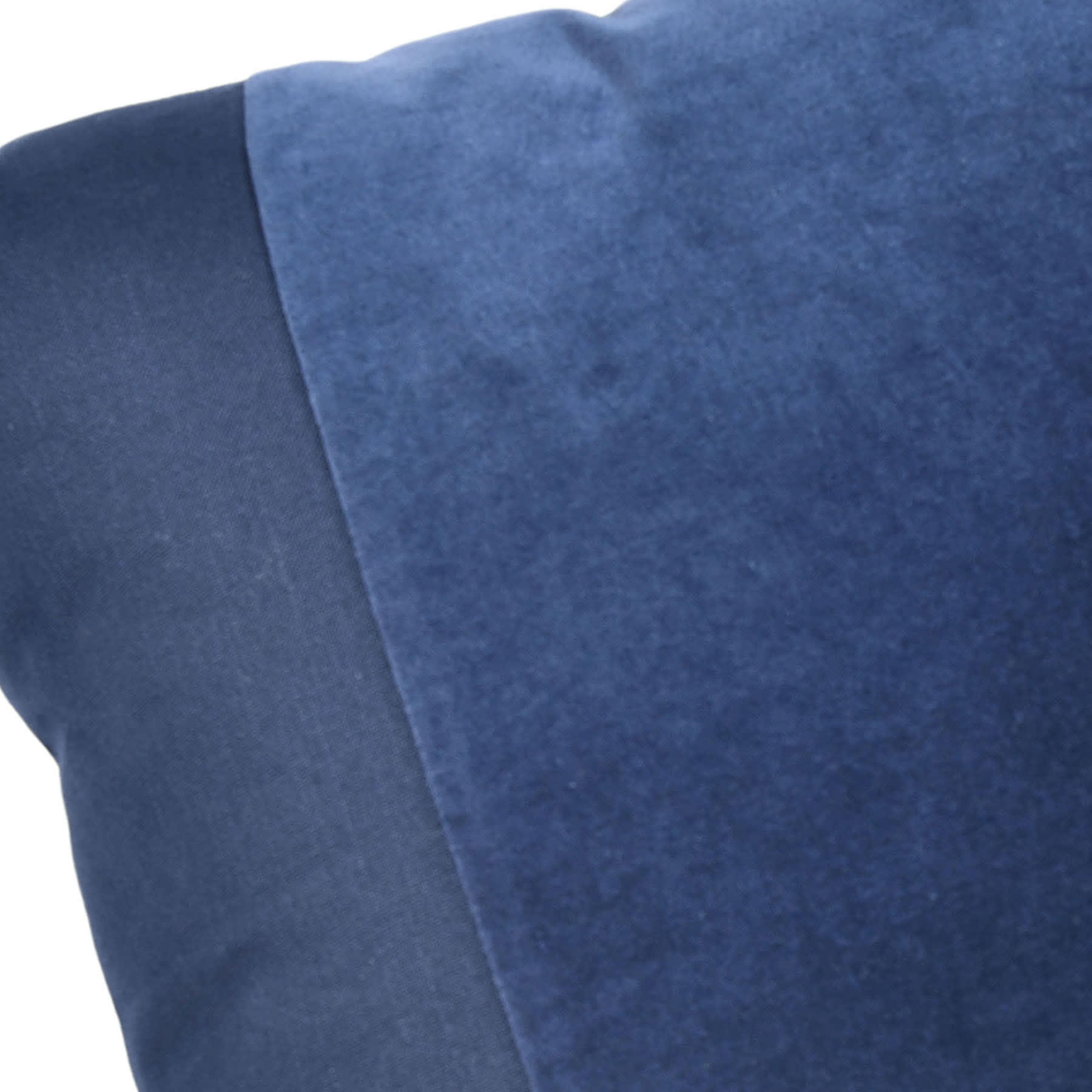Crosby St. Navy Cotton Slub & Velvet Throw Pillow, 24"