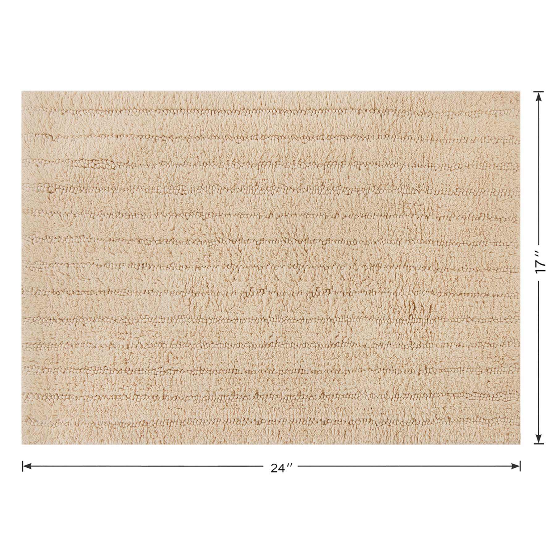 Found & Fable Ivory Striped High-Low Bath Rug, 17x24