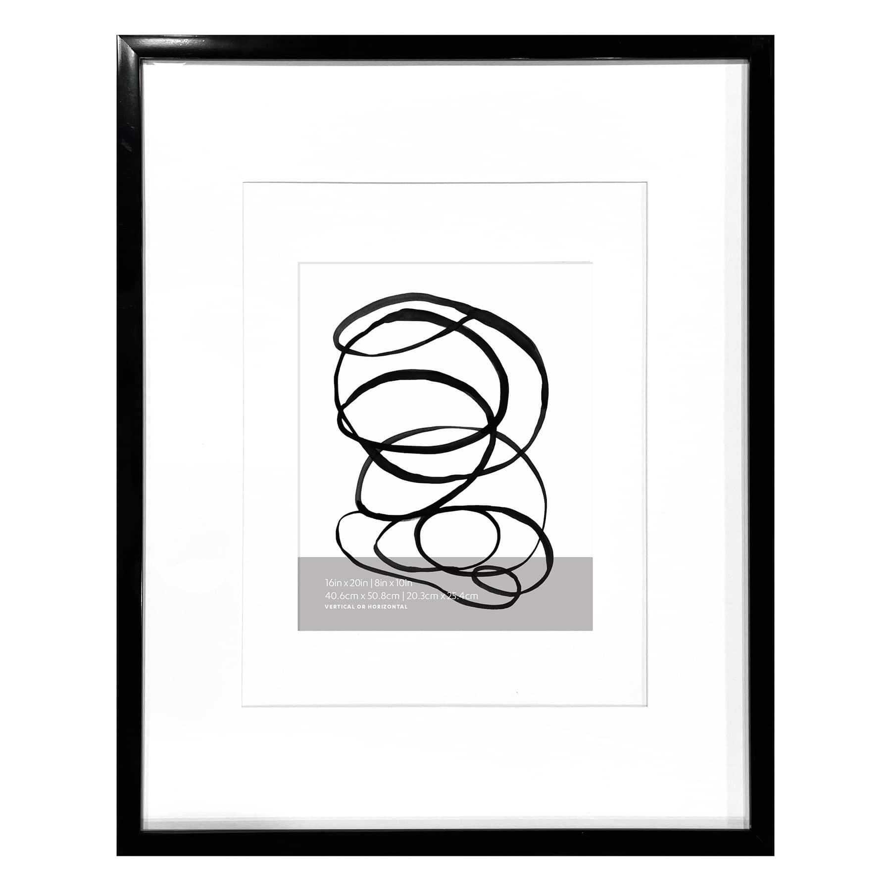 Black Double Mat Wall Frame, 16x20