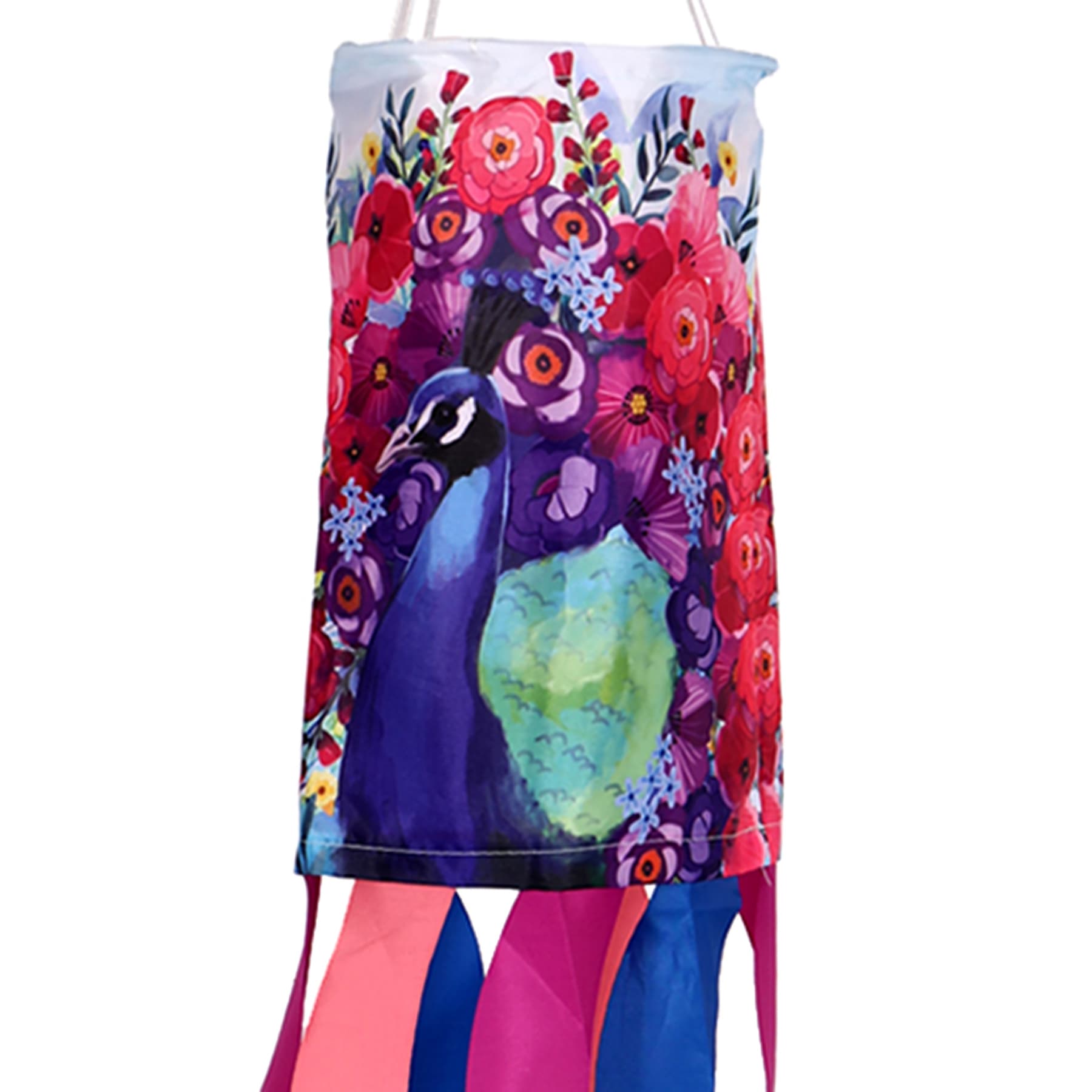 Peacock Hanging Windsock, 38"