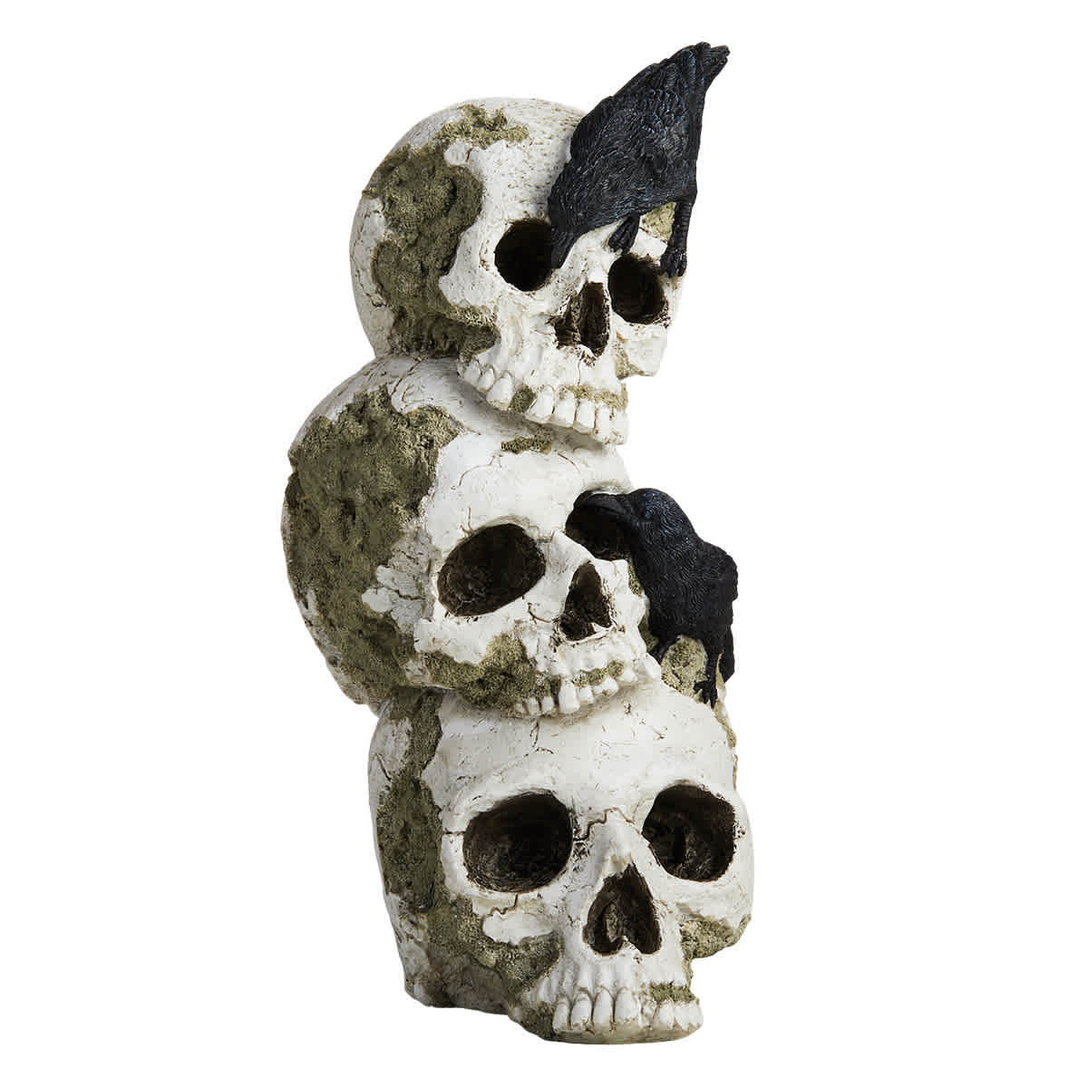 Midnight Shadows Skull Stack with Crows, 14"