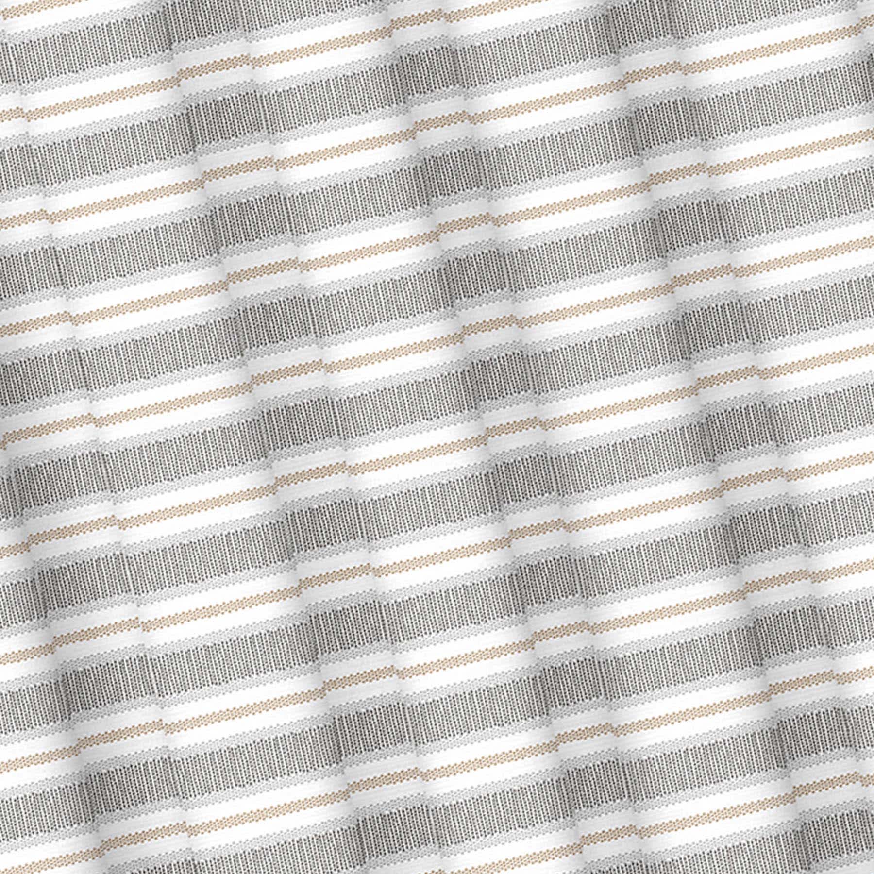 13-Piece Grey Stone Striped Print Shower Curtain Set, 72"