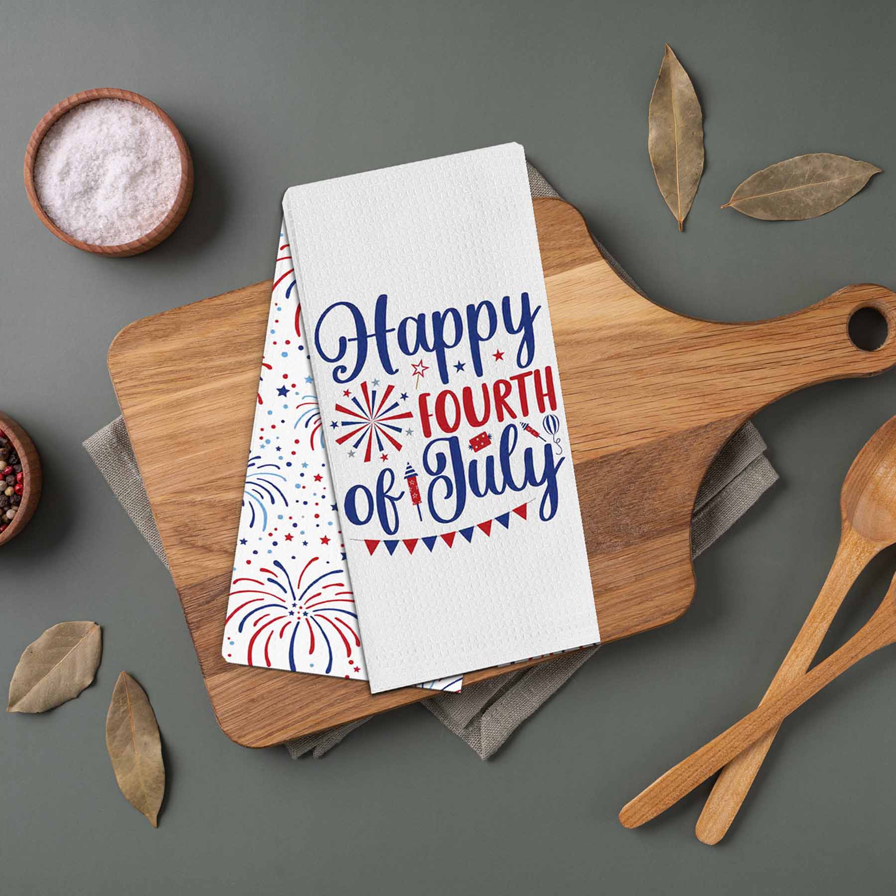 Patriotic Set of 2 Starburst Kitchen Towels