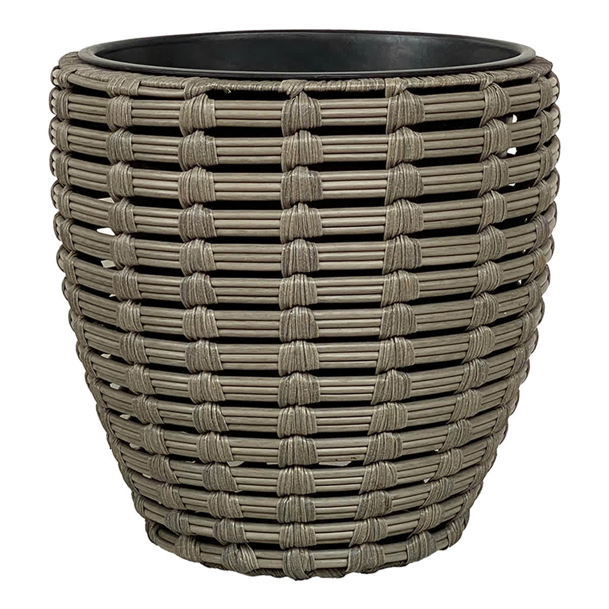 Grey Poly Rattan Outdoor Planter, Large