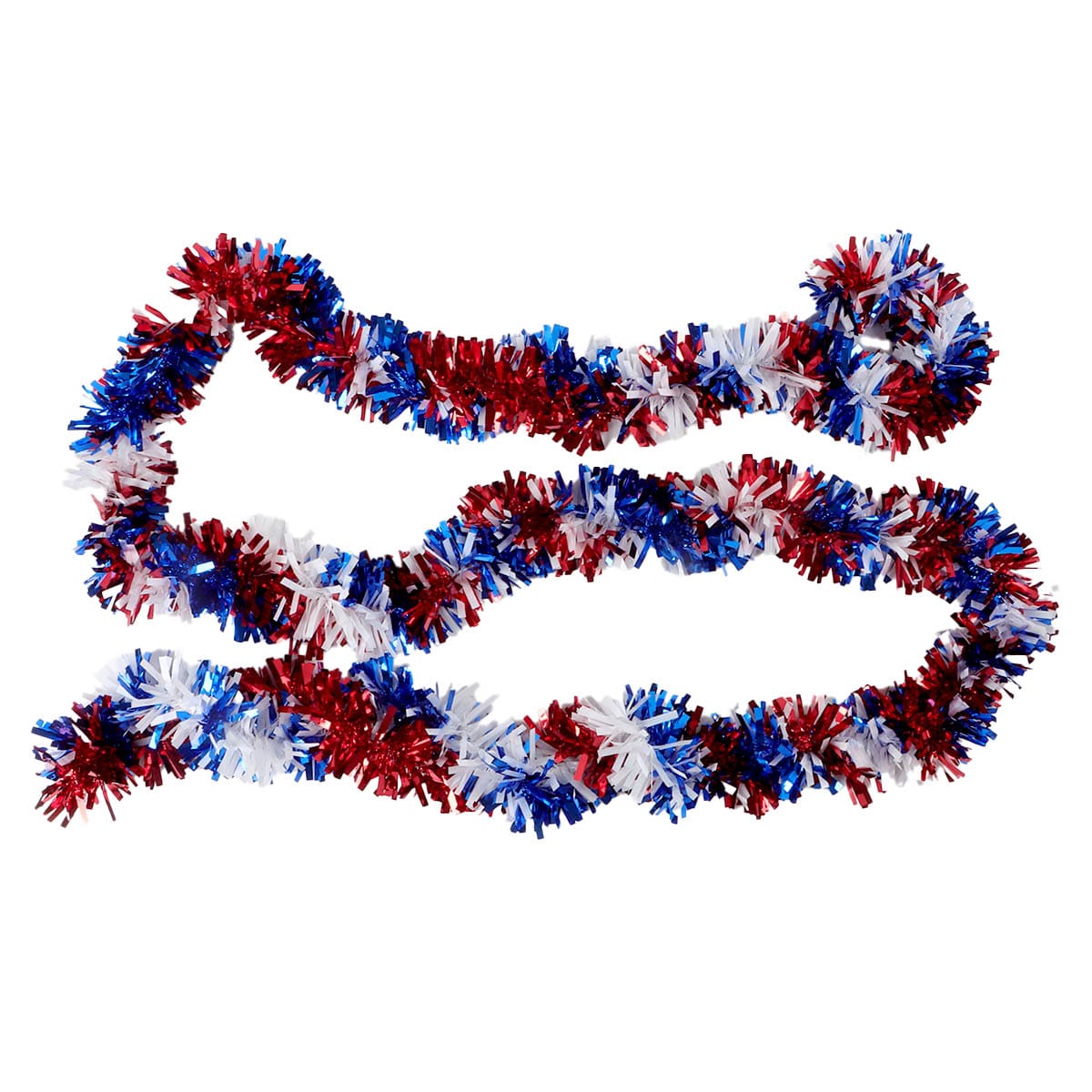 Red, White & Blue Tinsel Garland, 12'