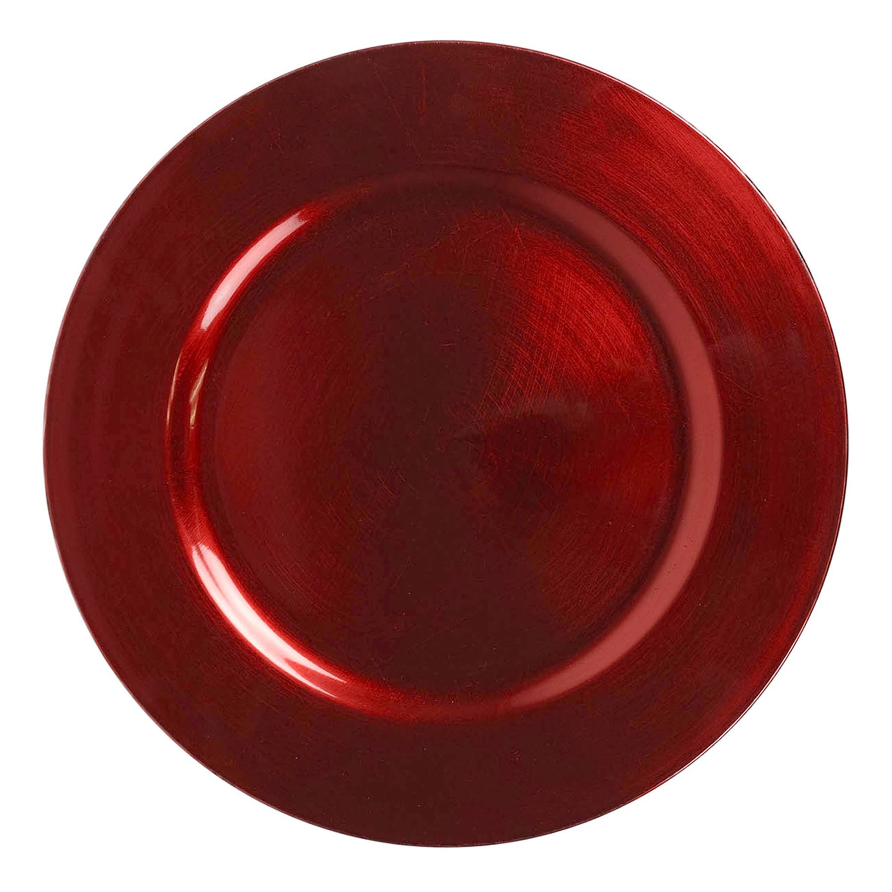 Shiny Red Round Charger Plate