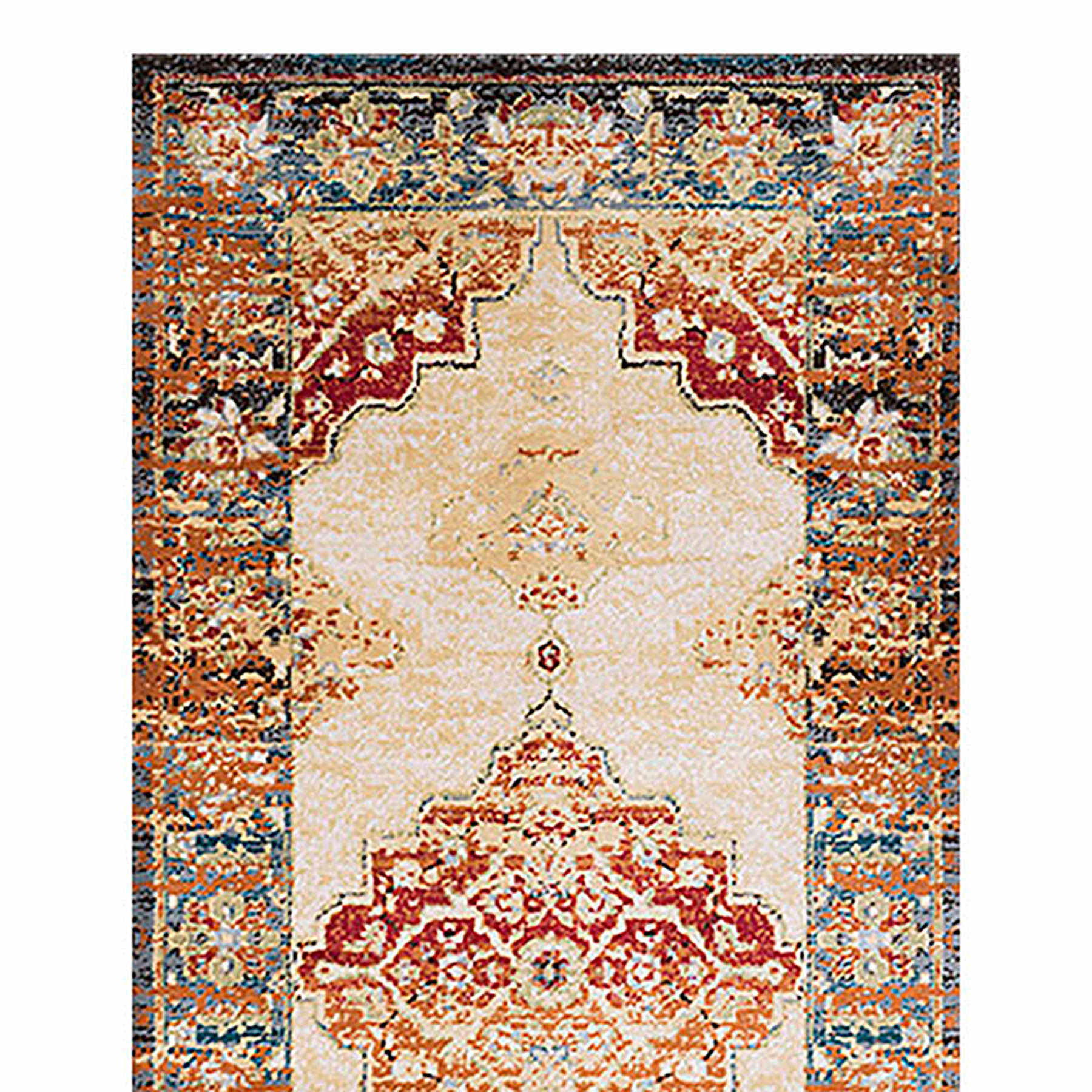 (D474) Alisa Medallion Ivory Sunset Runner, 2x7