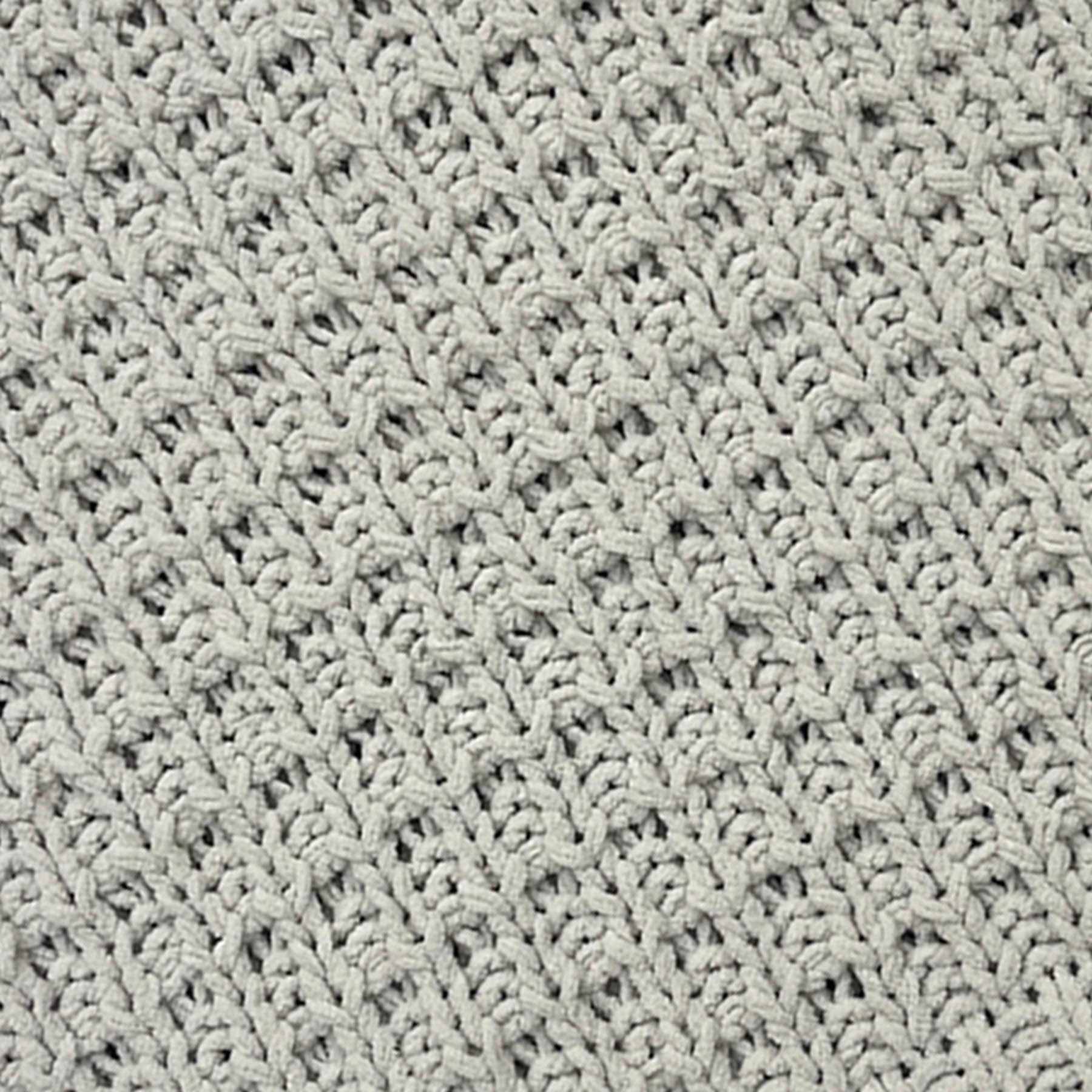 Light Grey Chenille Knit Throw Blanket, 50x60