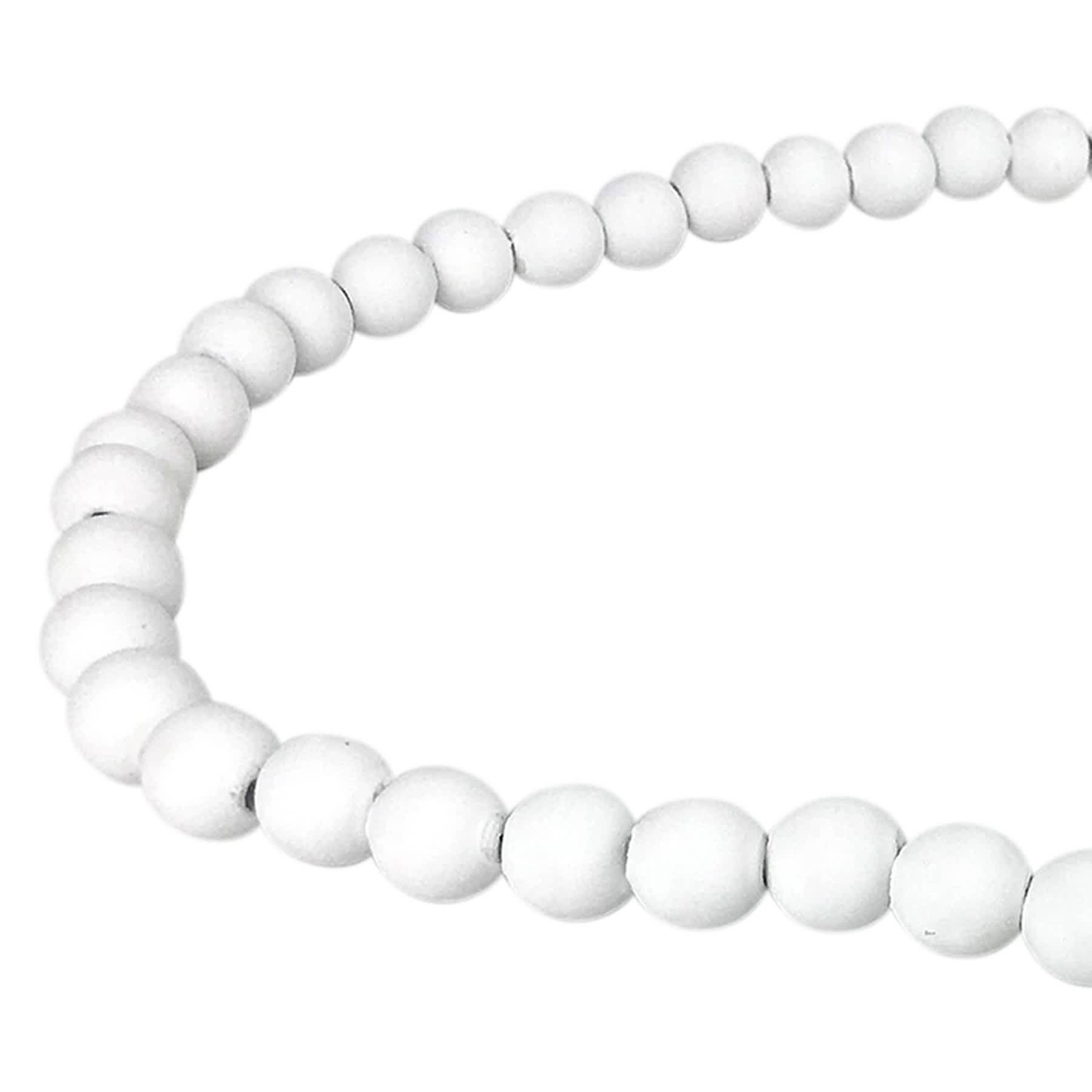 Crosby St. White Wooden Bead Ring Garland, 40"