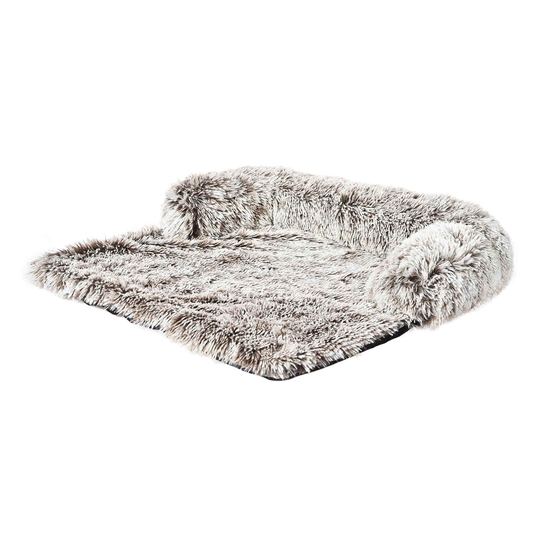 Brown Faux Fur Pet Couch Sofa, Medium