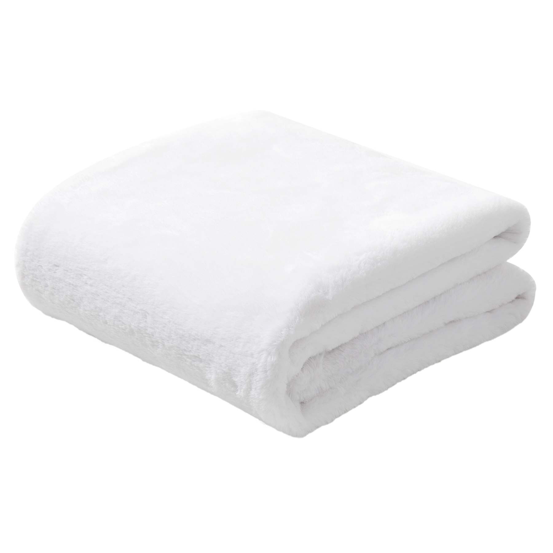 White Bristol Faux Fur Throw Blanket, 50x60