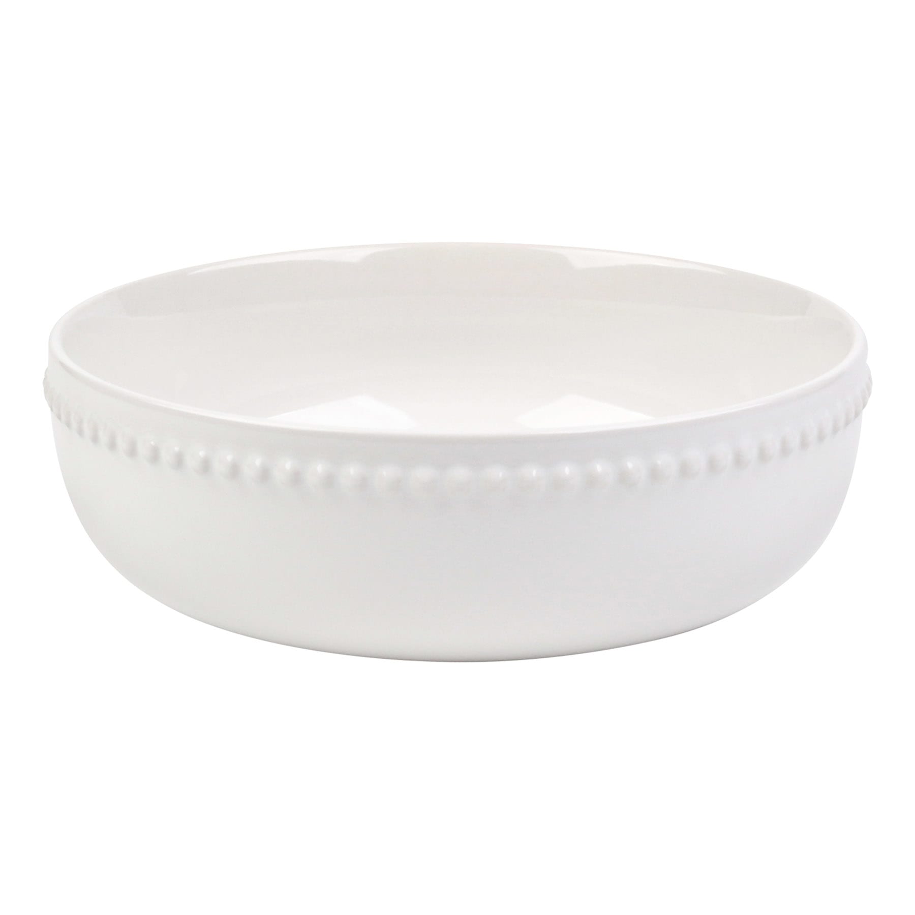 Providence Large White Beaded Stoneware Serving Bowl