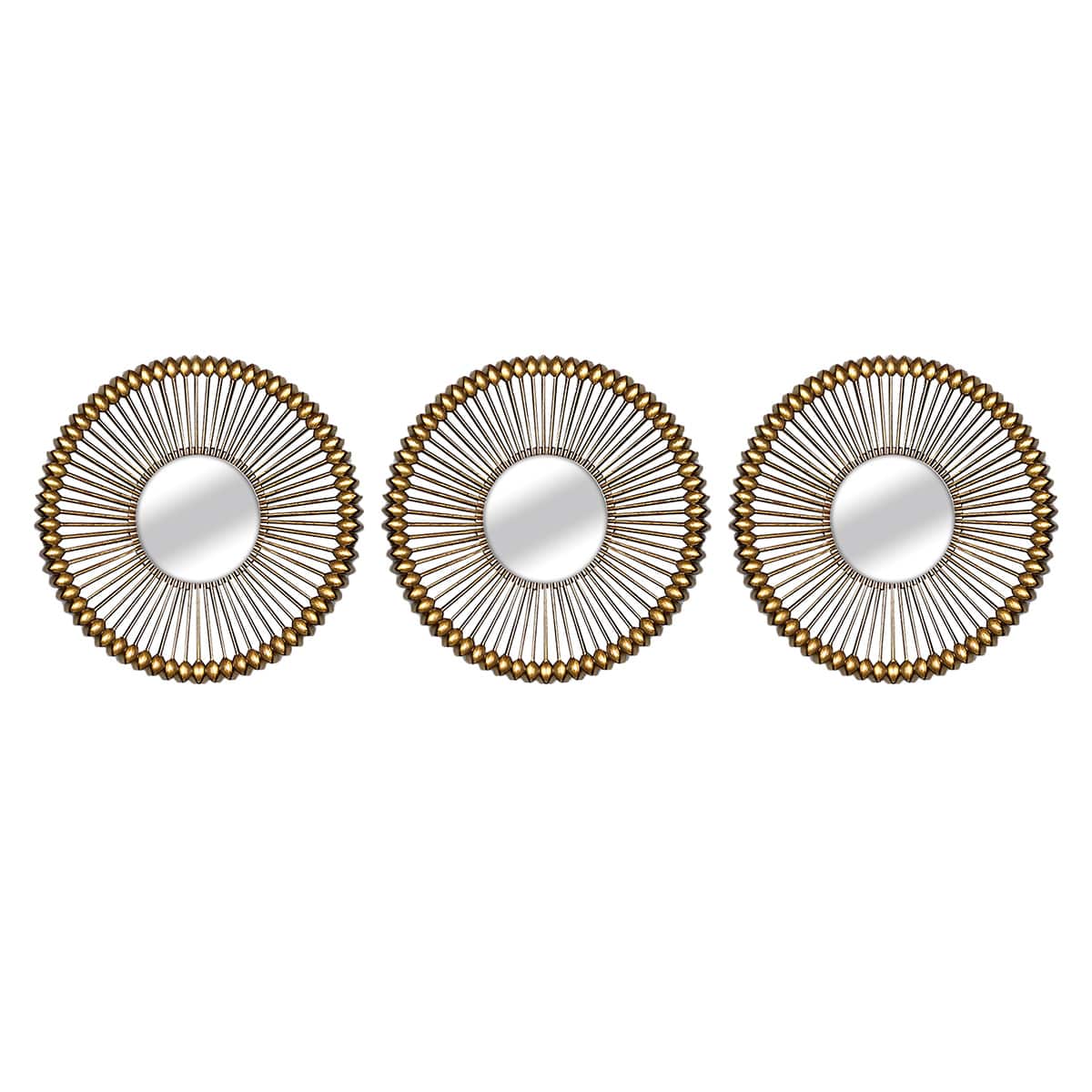 Three Piece Set Round Mirrors With Open Frame, 10x10