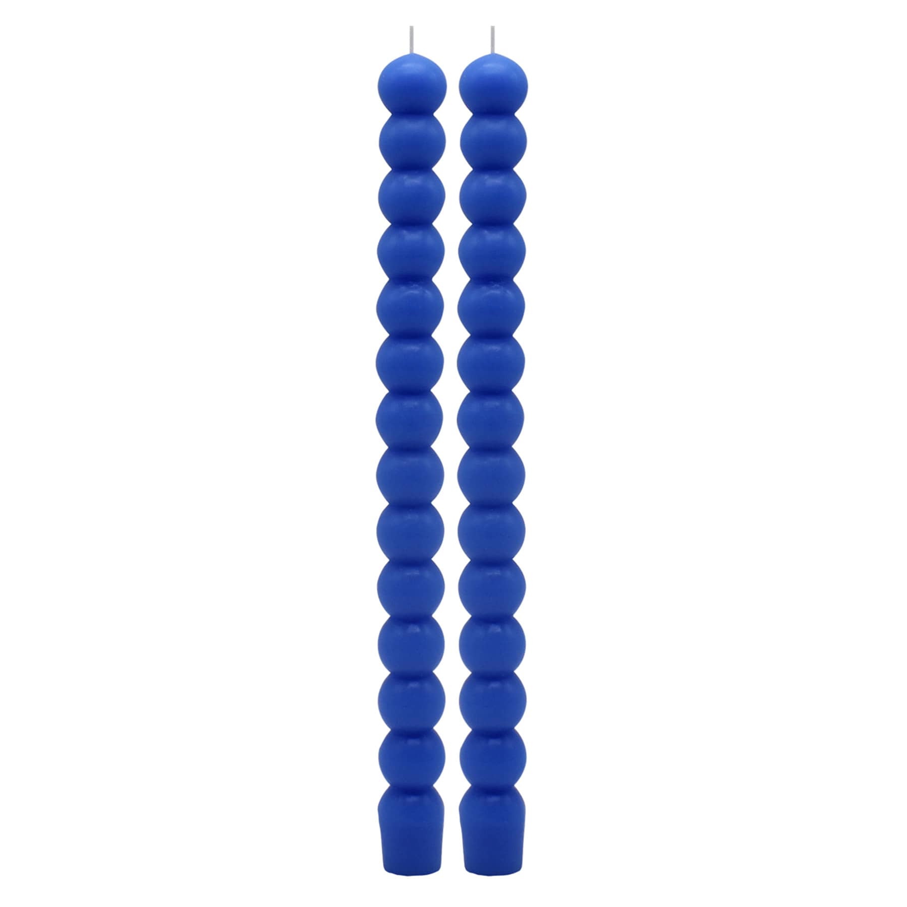 2-Pack Blue Bubble Taper Candles, 10"