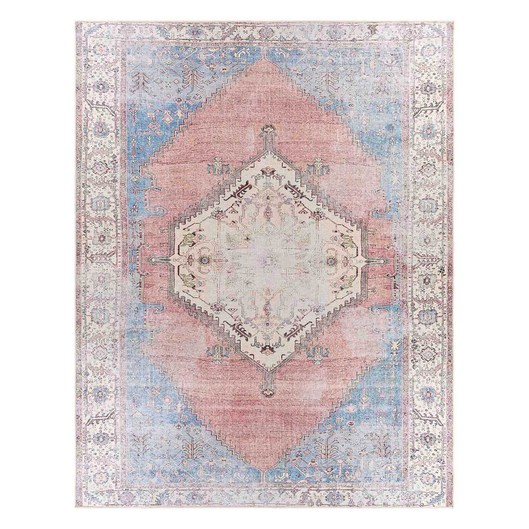 (B783) Found & Fable Amelie Multi Medallion Washable Area Rug, 8x10