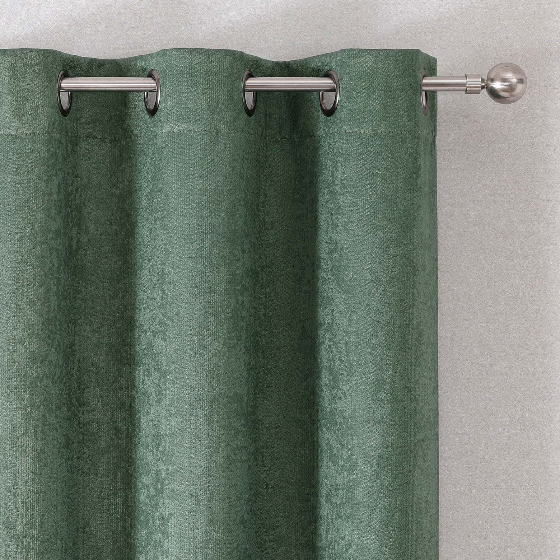 2-Pack Barnes Green Blackout Grommet Curtain Panel Set, 84"