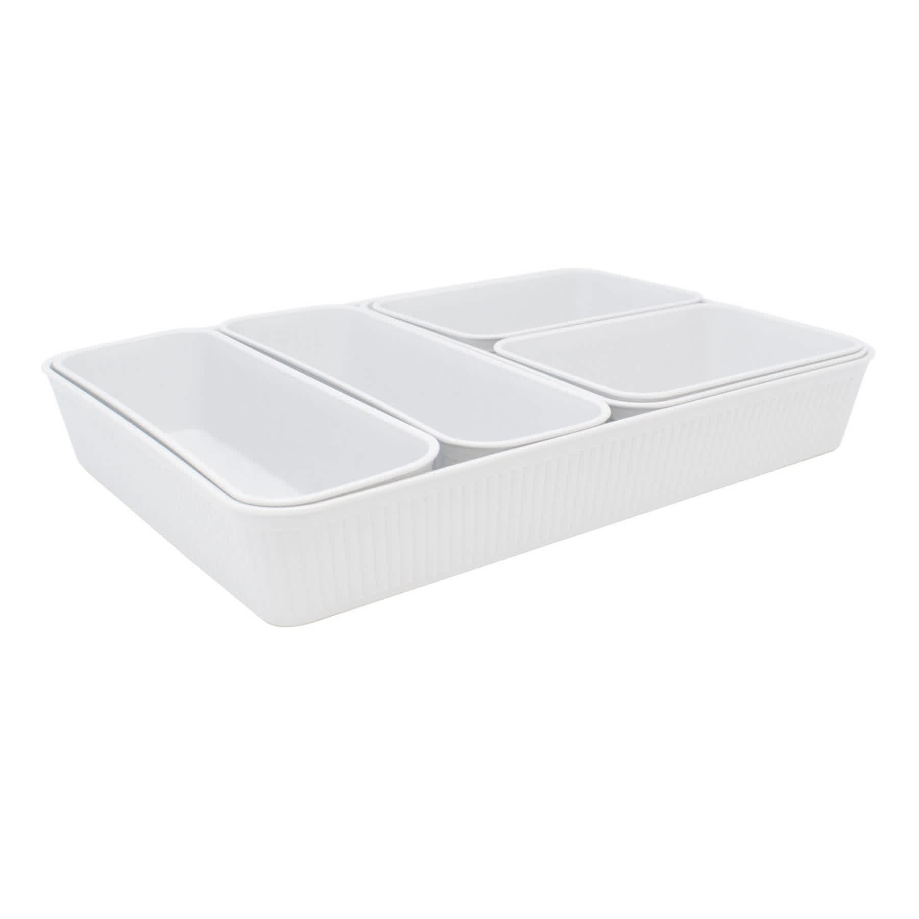 6-Piece Drawer Organizer, White