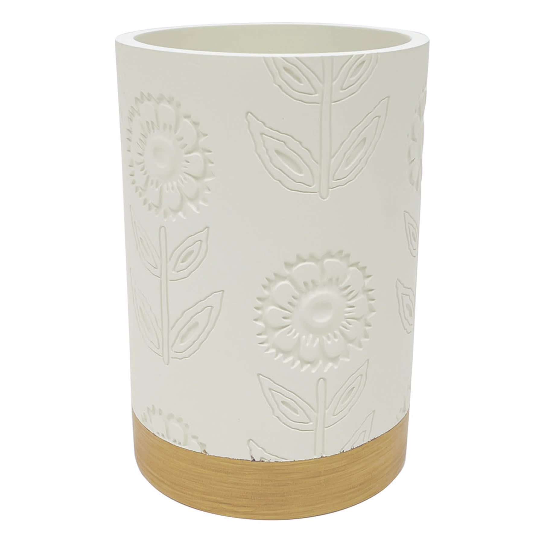 Honeybloom Reagan White Flower Stamp Tumbler, 4.5"