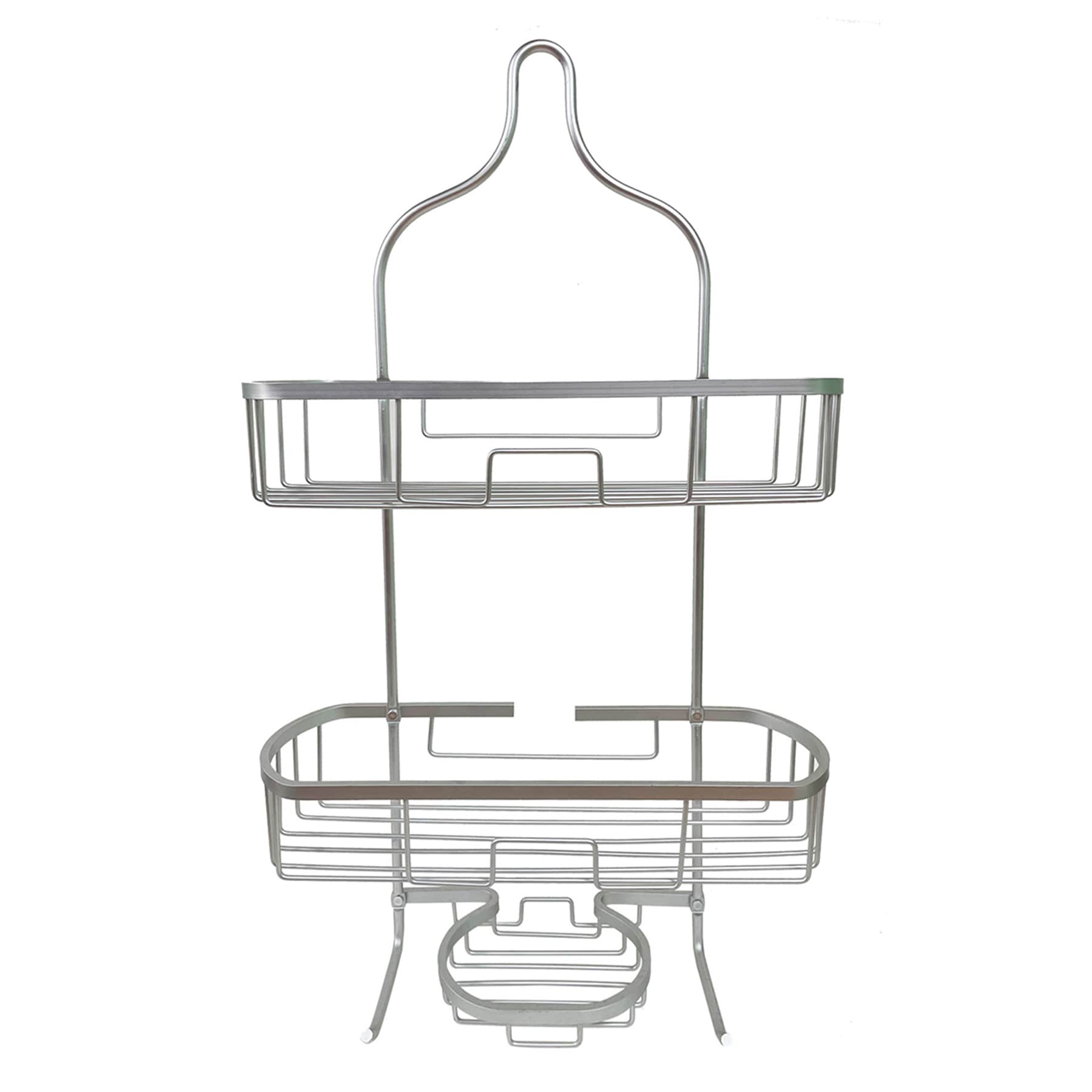 Grey Aluminum Shower Caddy, 26"