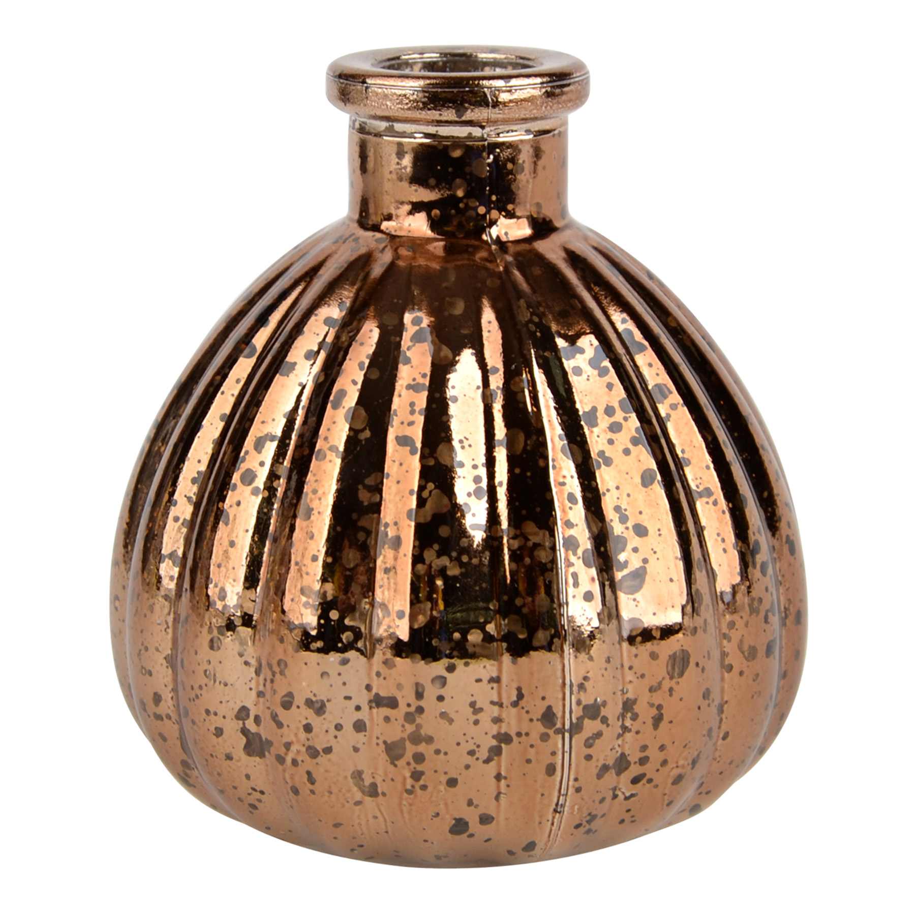Brown Mercury Glass Bud Vase, 4"
