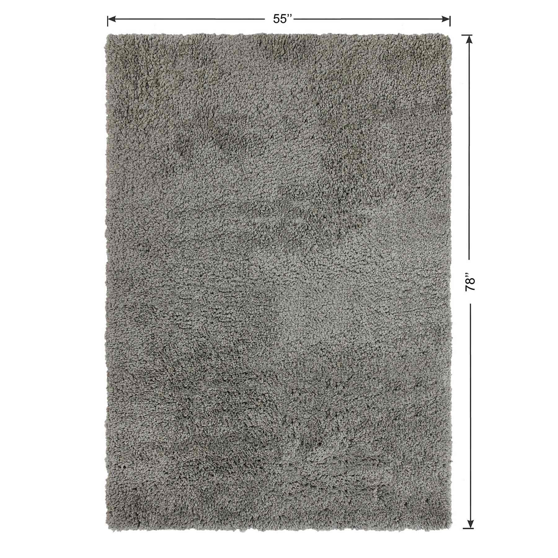 (C193) Kodiak Grey Shag Area Rug, 5x7
