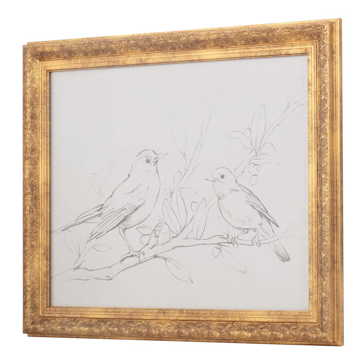 Providence Glass Framed Birds Sketch Wall Art, 20x16